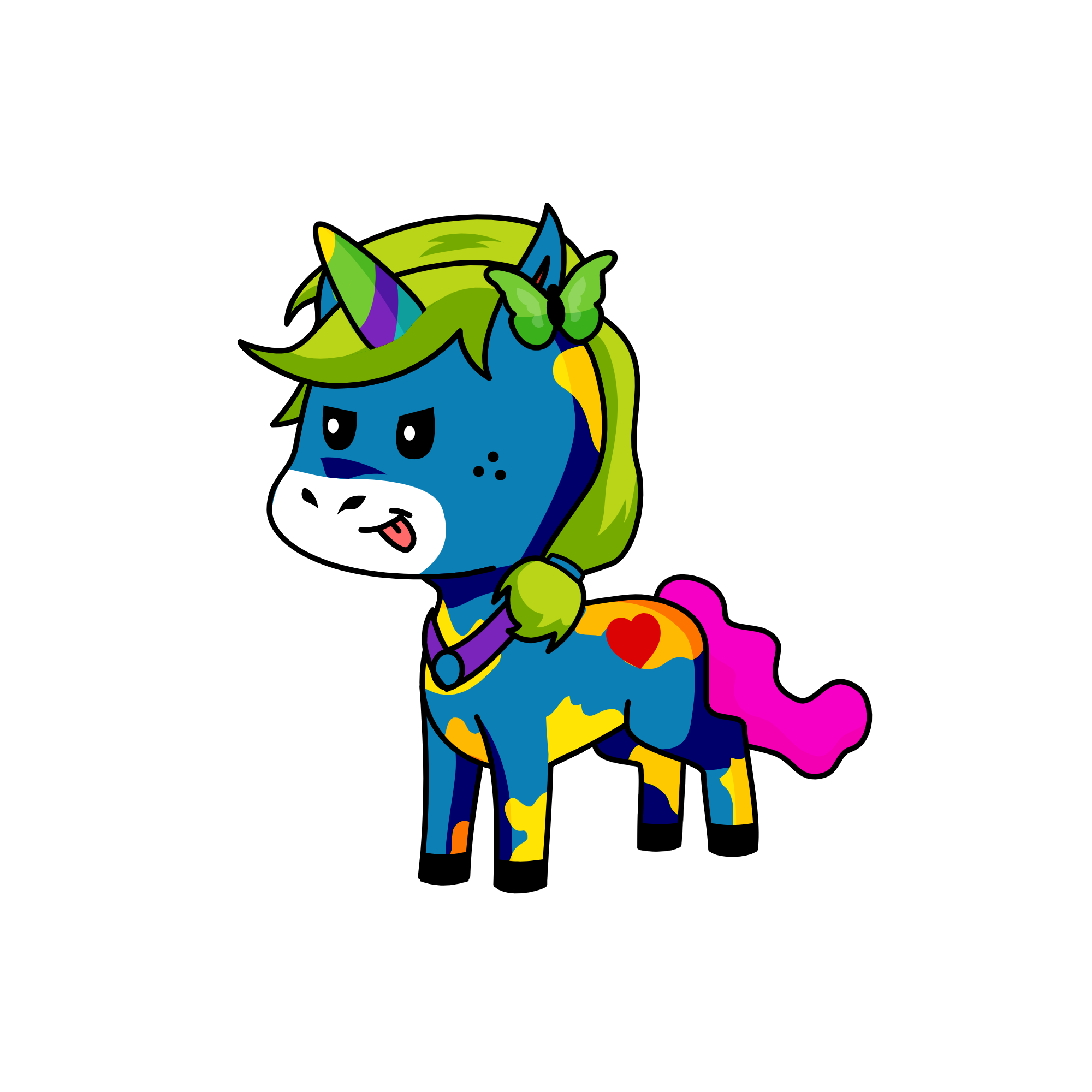blue, the unicorn