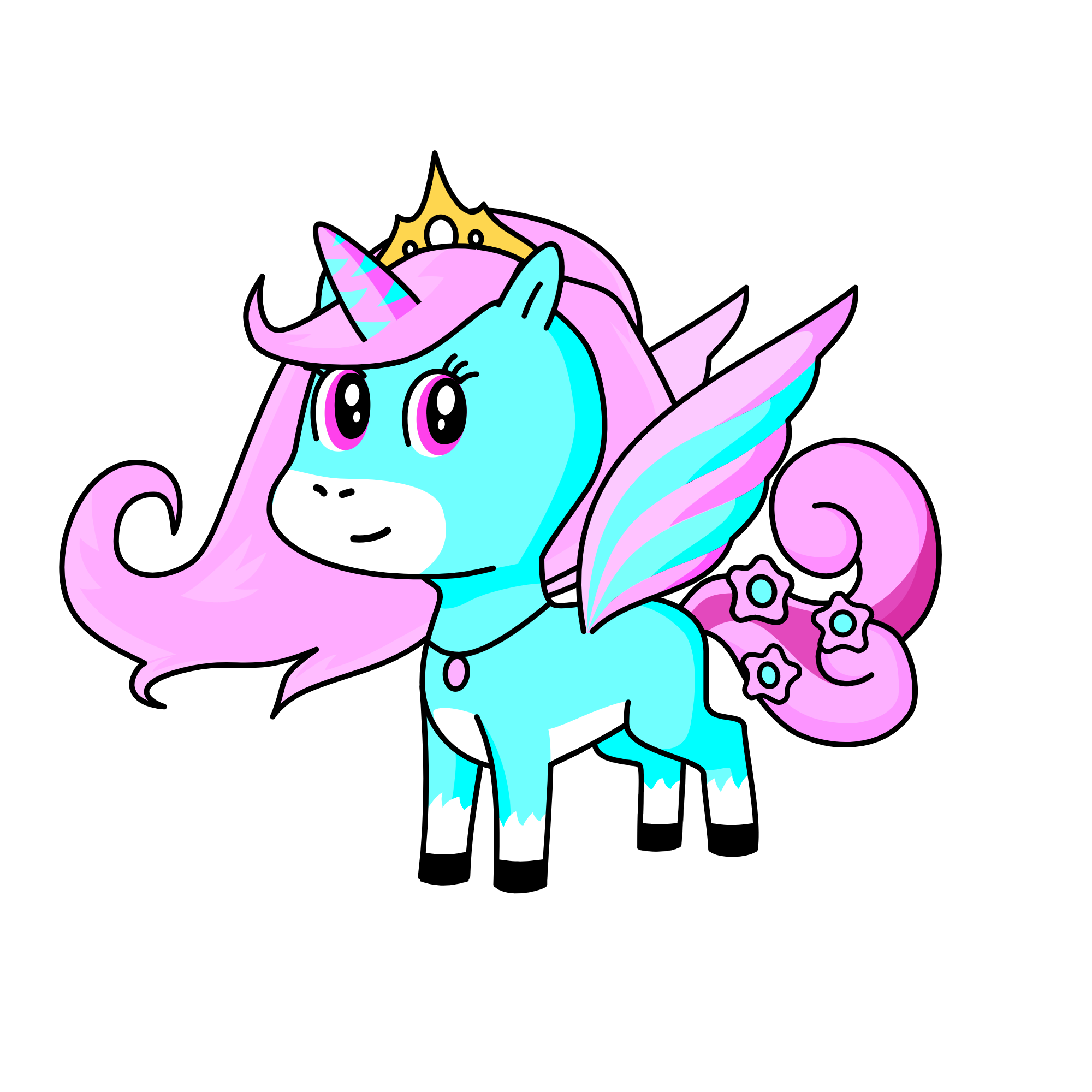 pastel angel, the unicorn