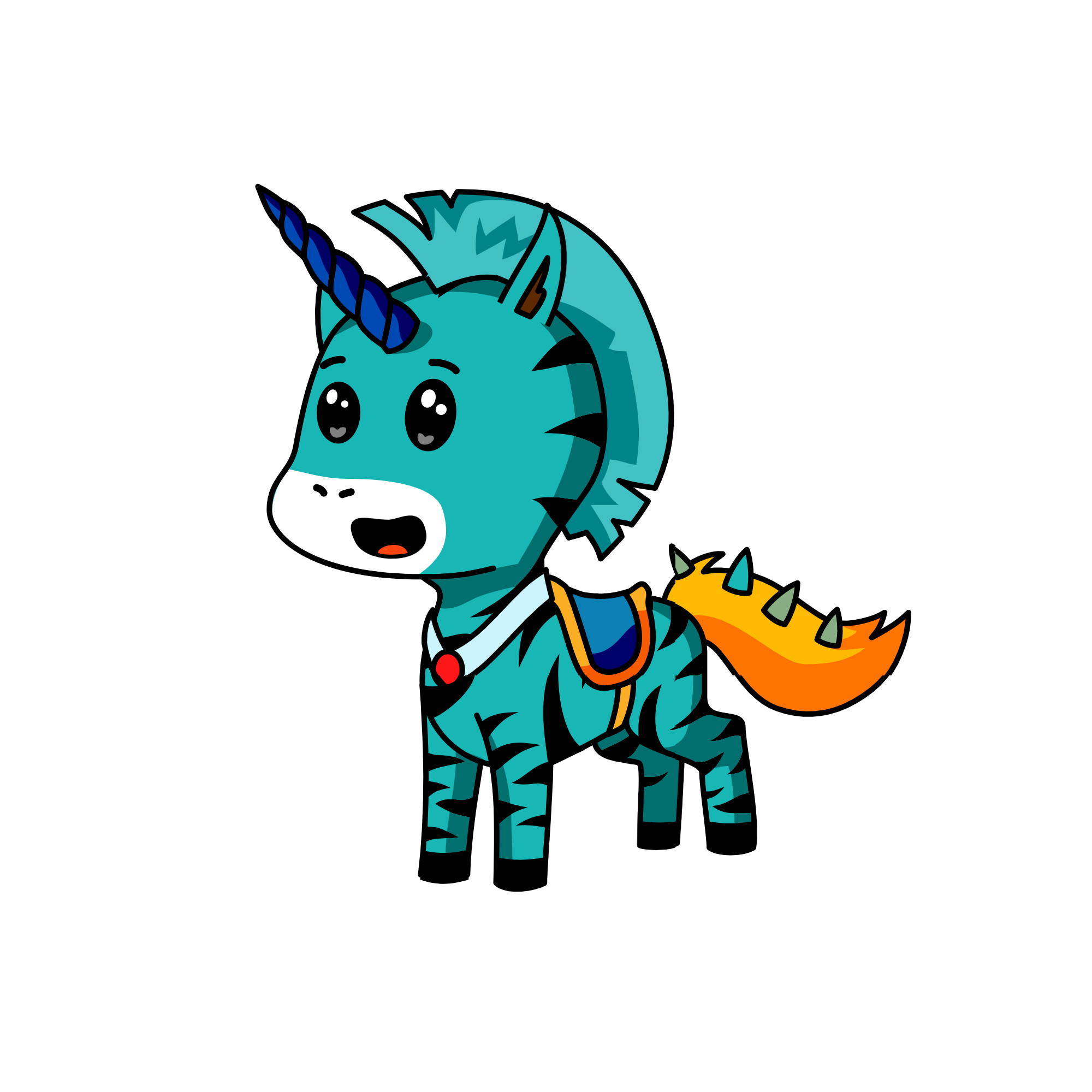 blue heart, the unicorn