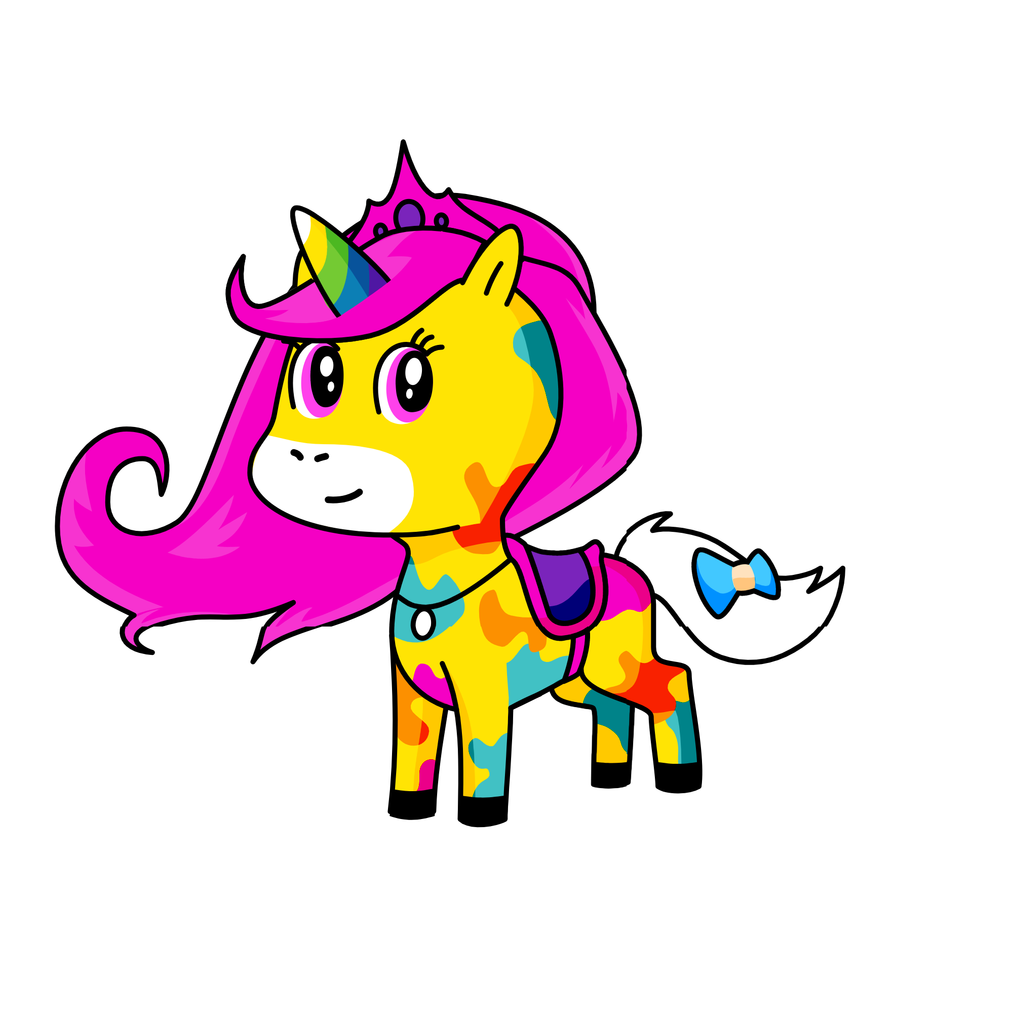 pink heart, the unicorn