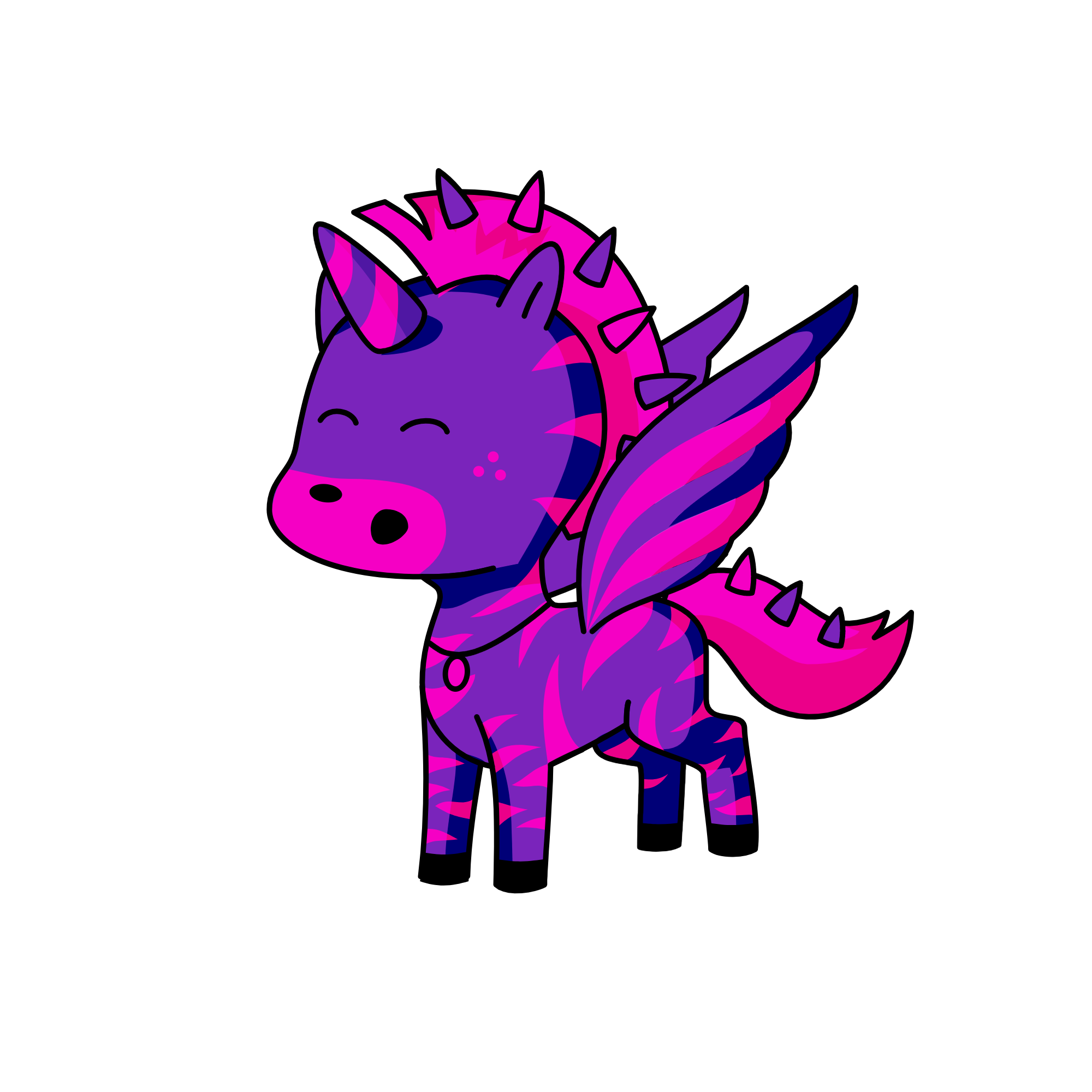 Pink and purple, the unicorn