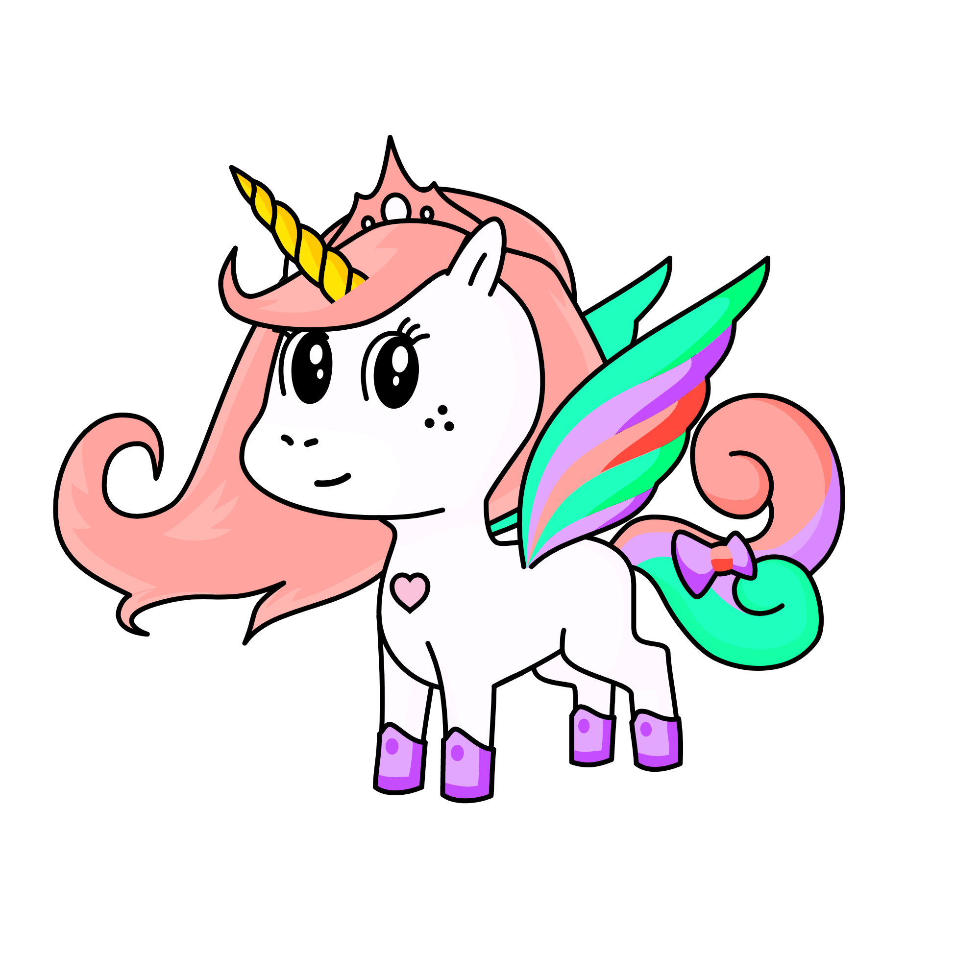 Eve the beautiful unicorn glitter princess , the unicorn