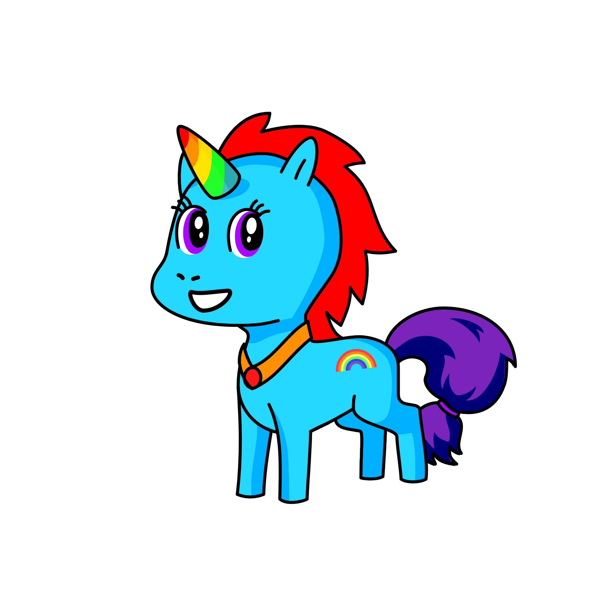 rainbow dash, the unicorn