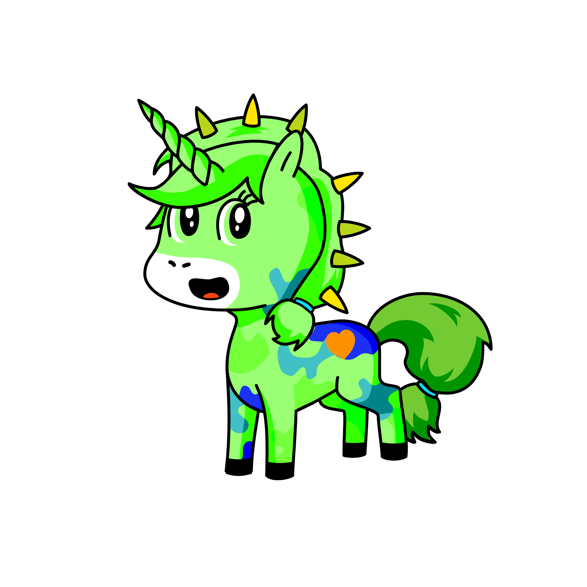green apple, the unicorn