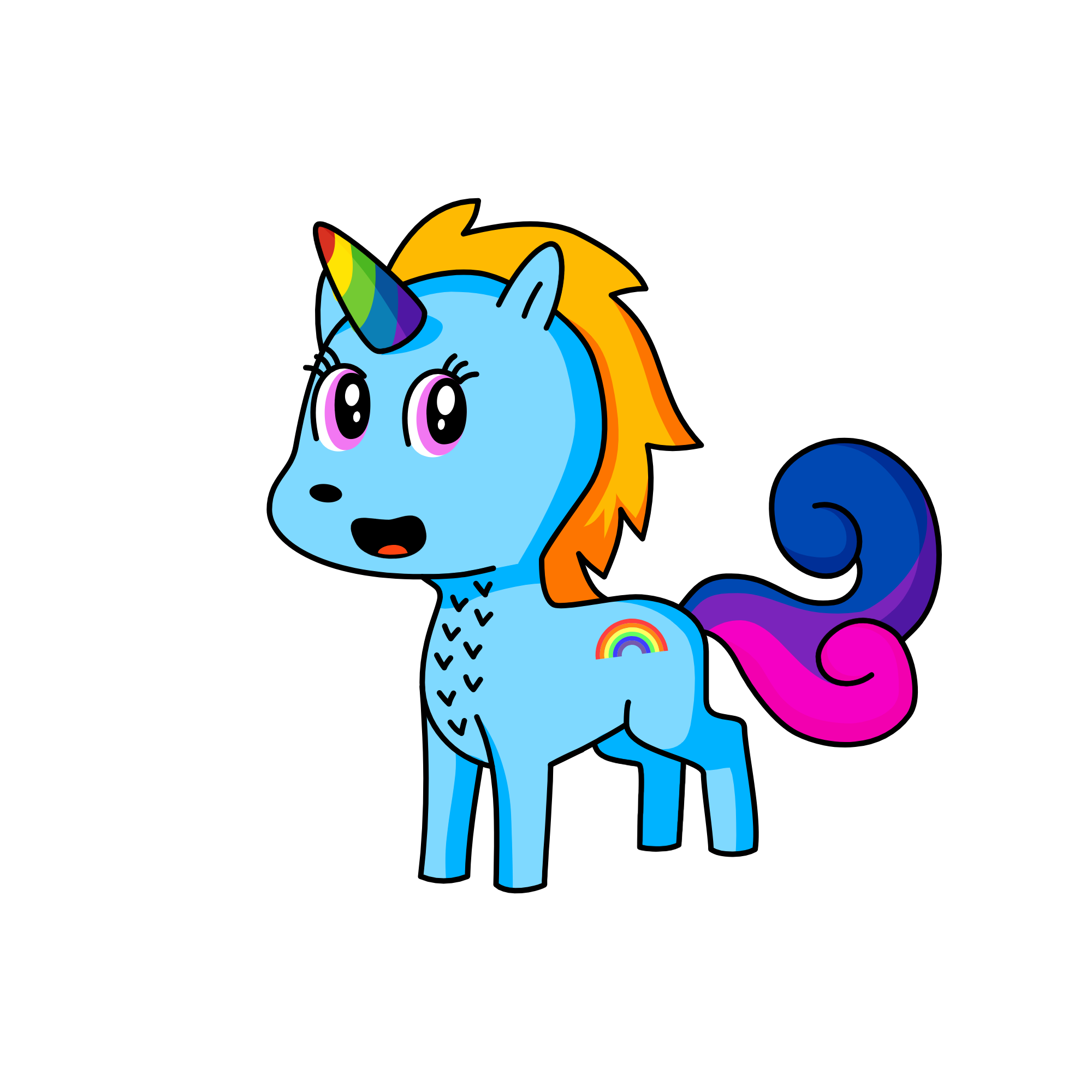 Rainbow dash, the unicorn