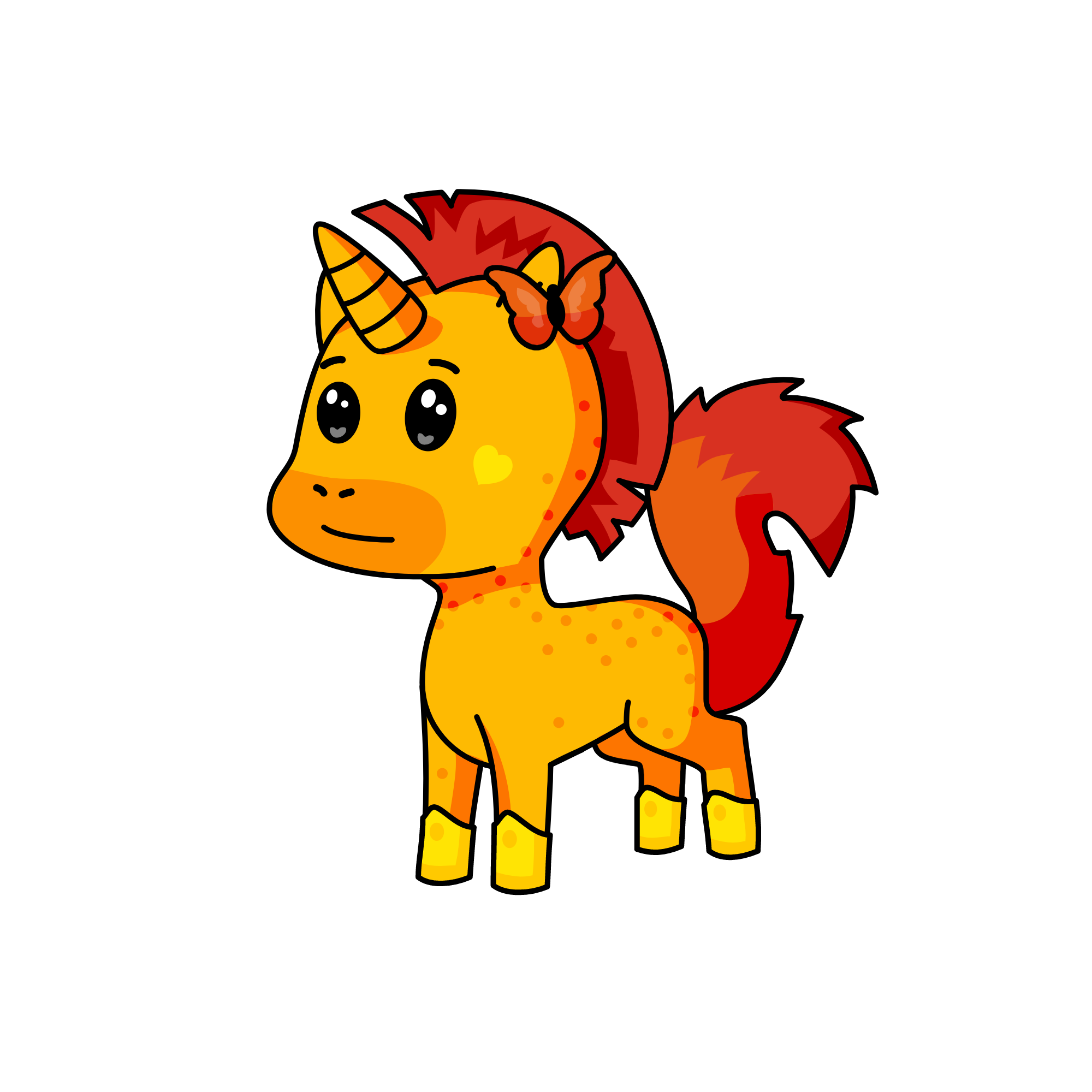 orange, the unicorn