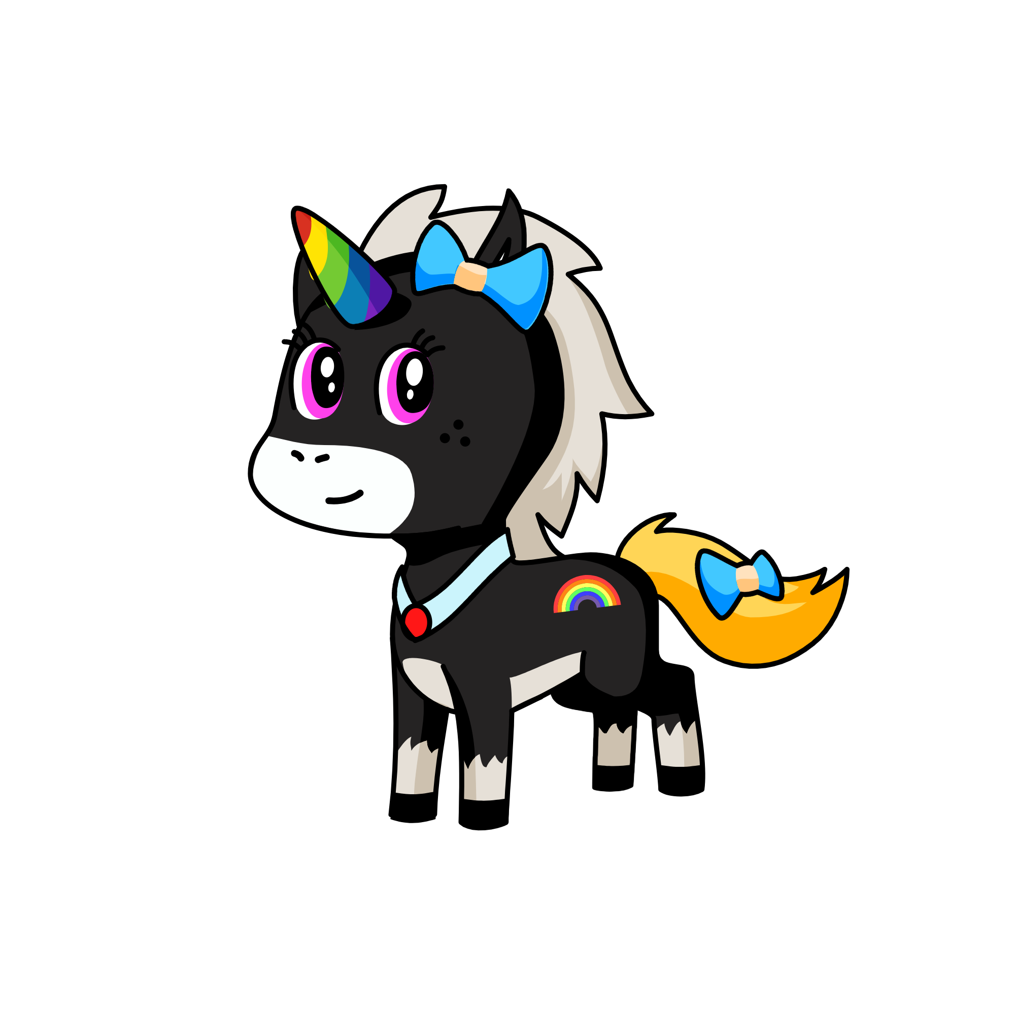 Bow girl, the unicorn