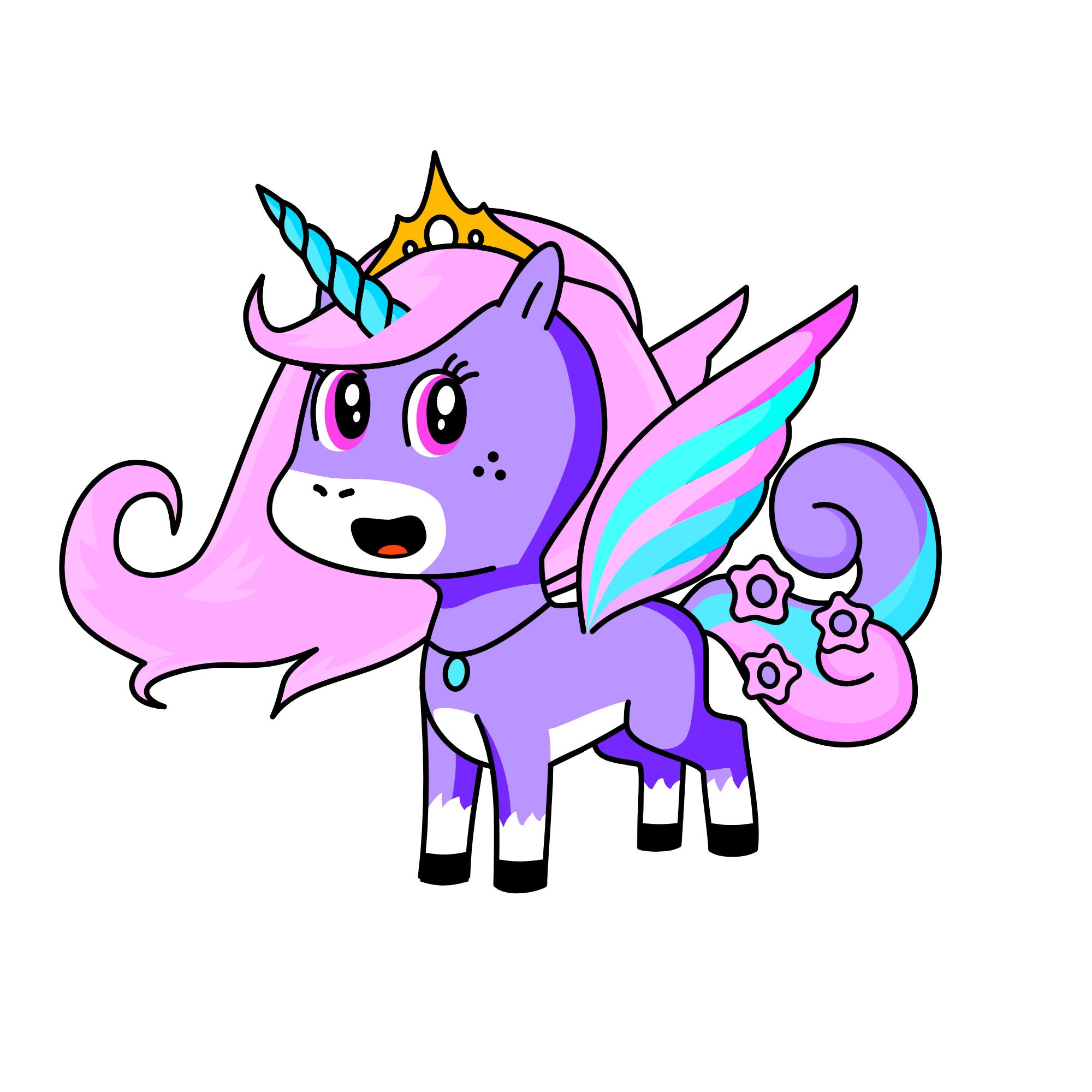 Majestic buttercup queen, the unicorn