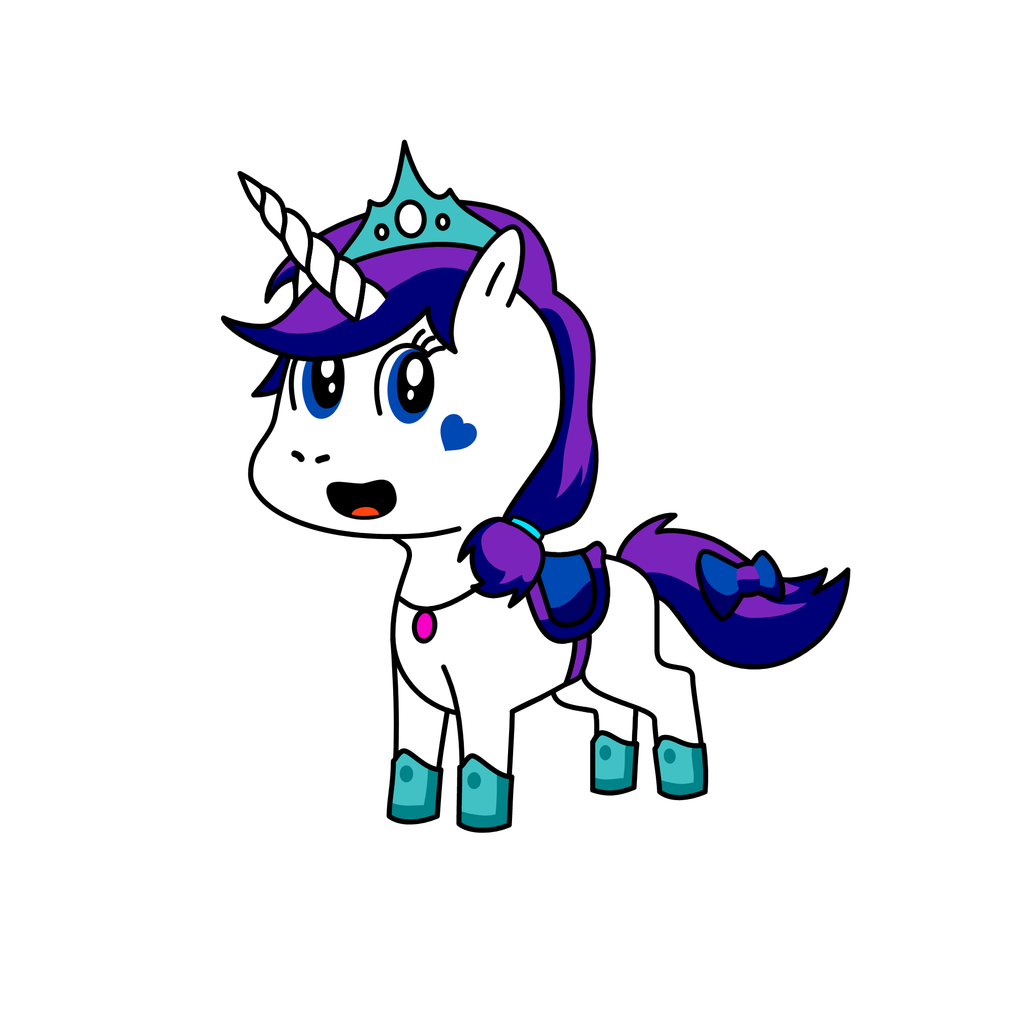 Qeen rarity's little sis dimond prinncess, the unicorn