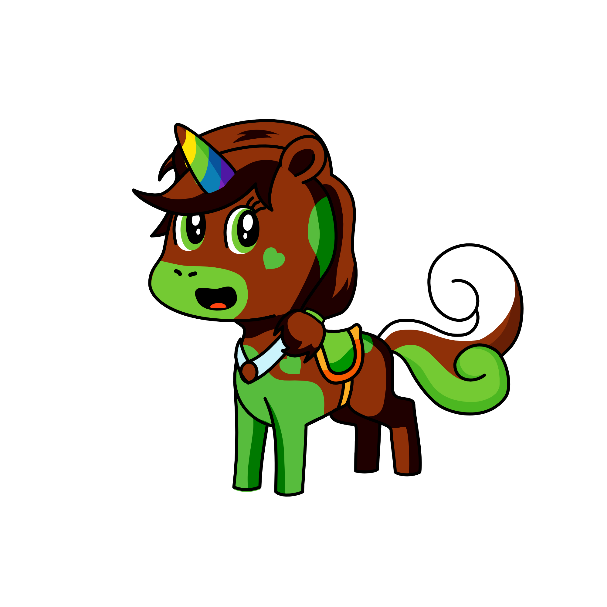 horsey rainbow, the unicorn