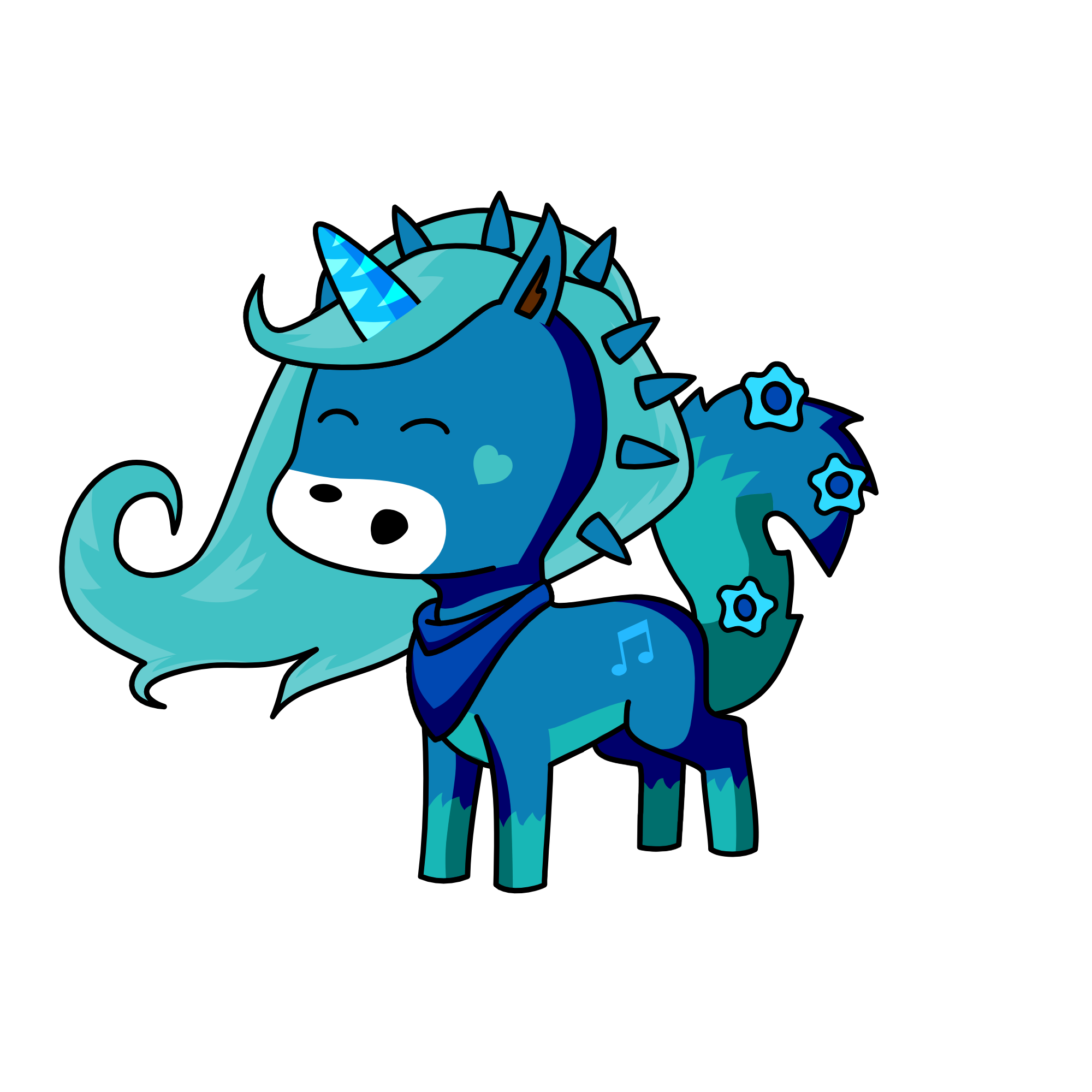 Cyan Wolfoo, the unicorn