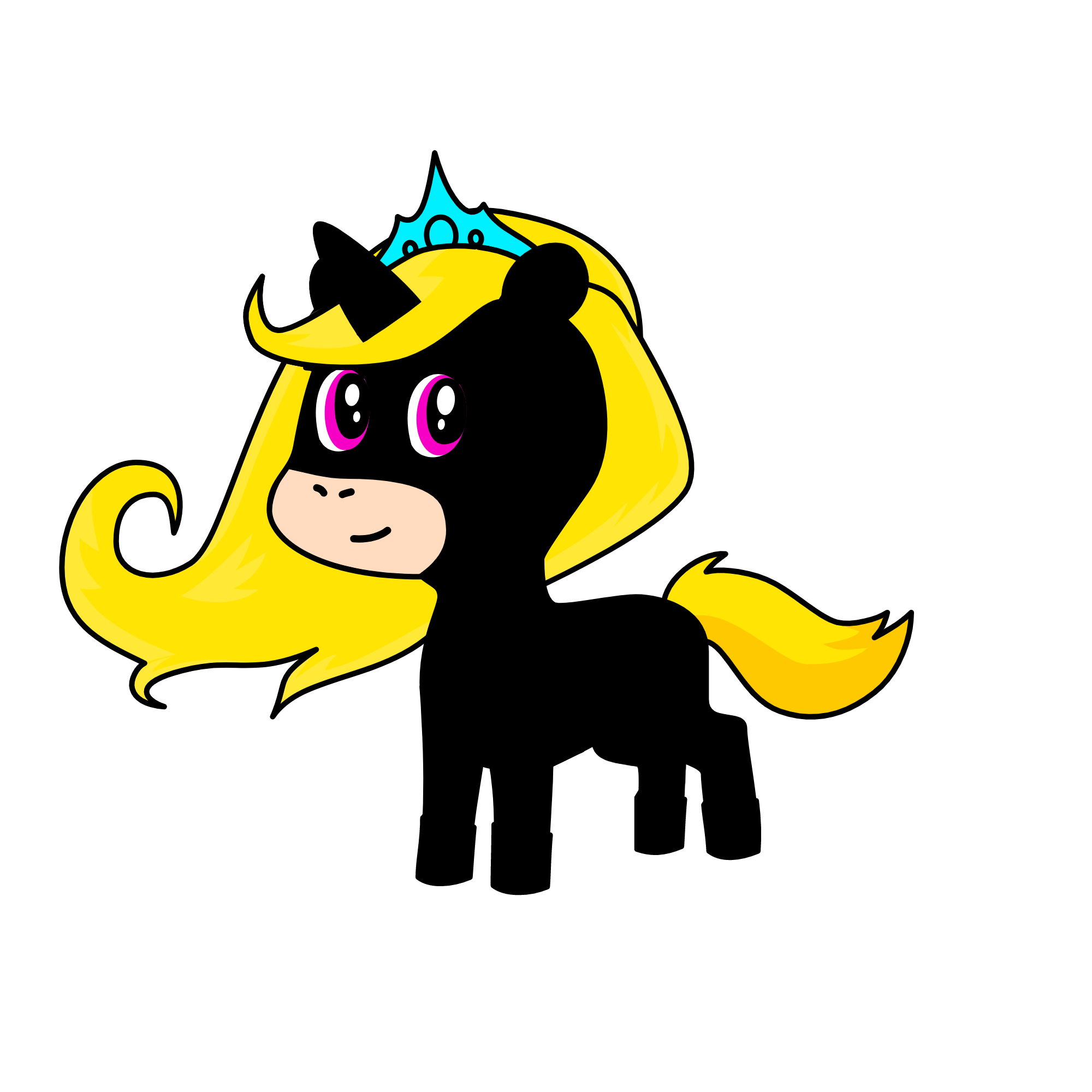 princess in black , the unicorn