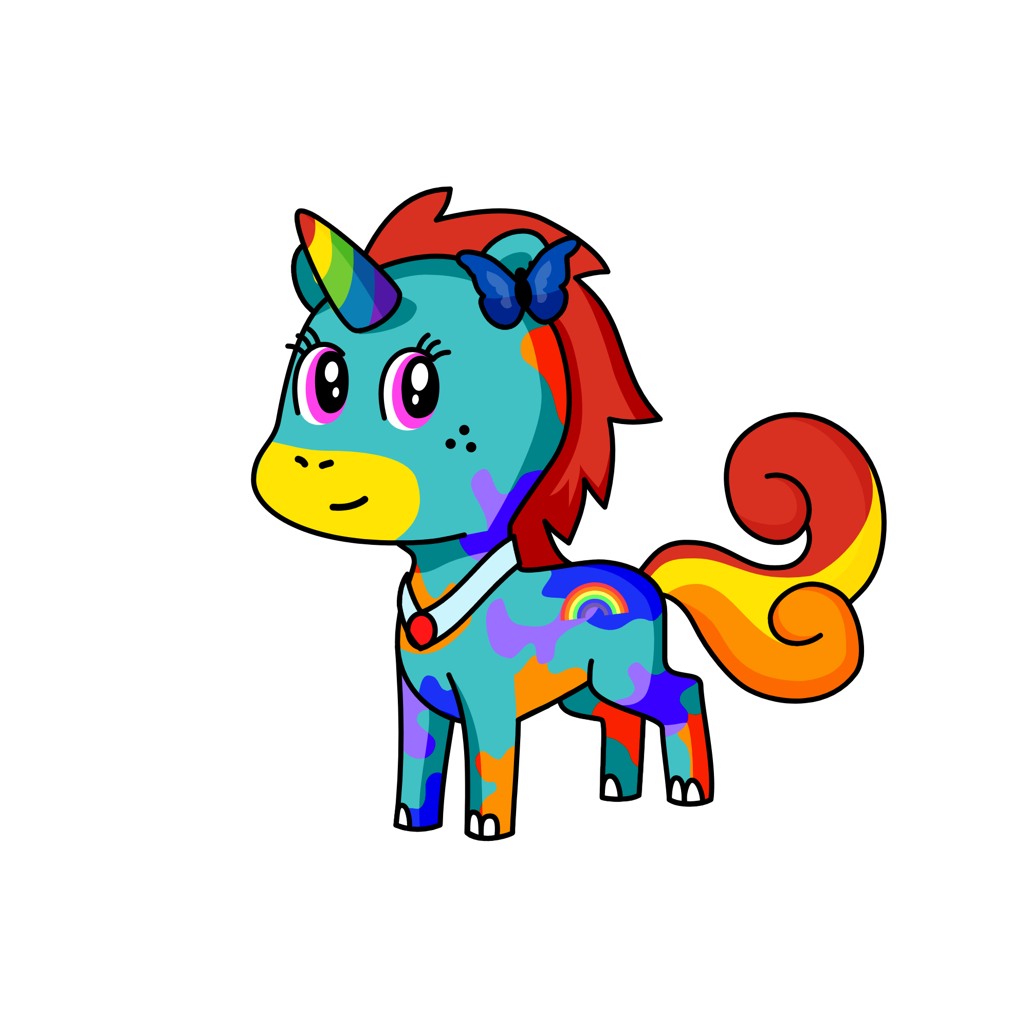 Rainbow, the unicorn
