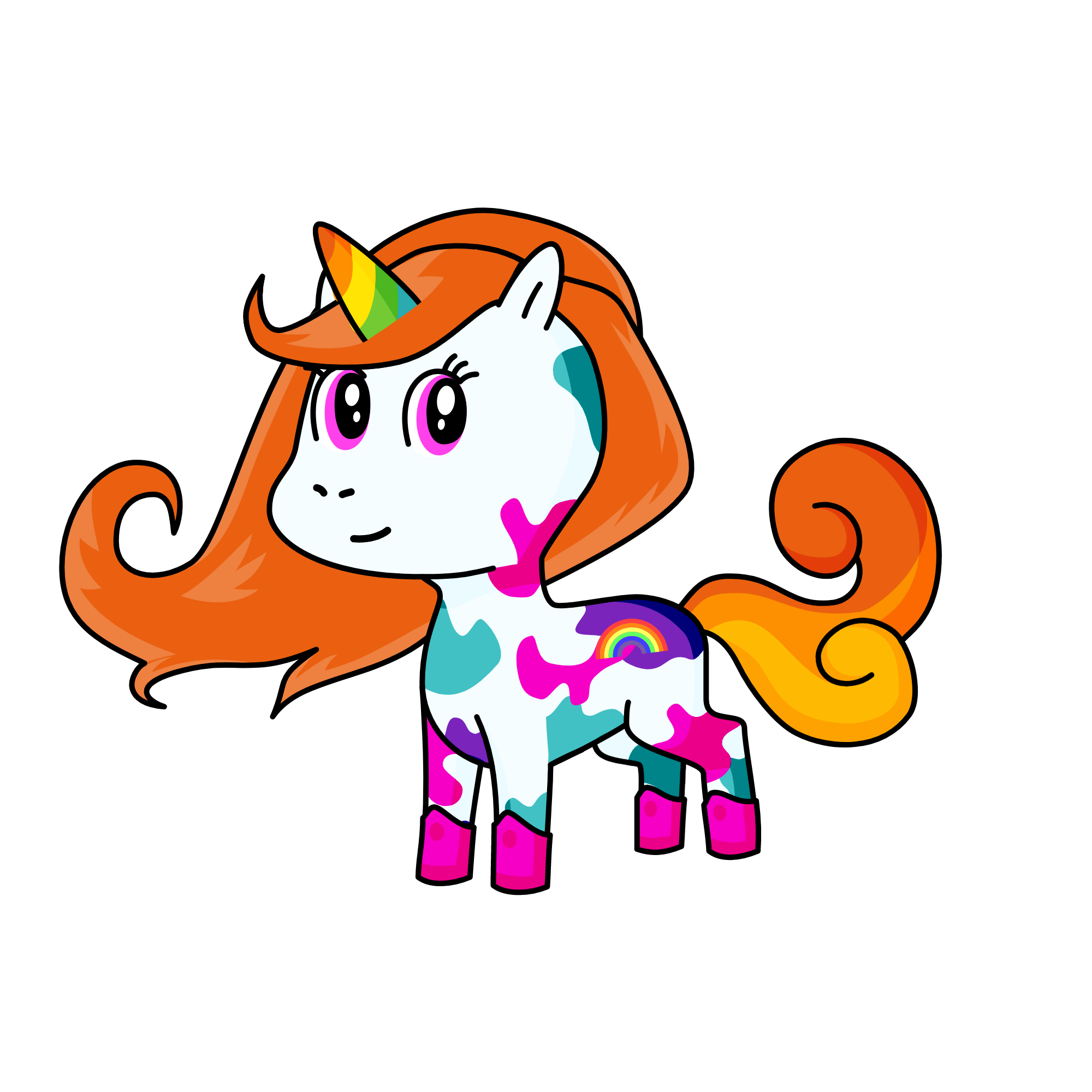 The famous flying rainbow unicorn, the unicorn