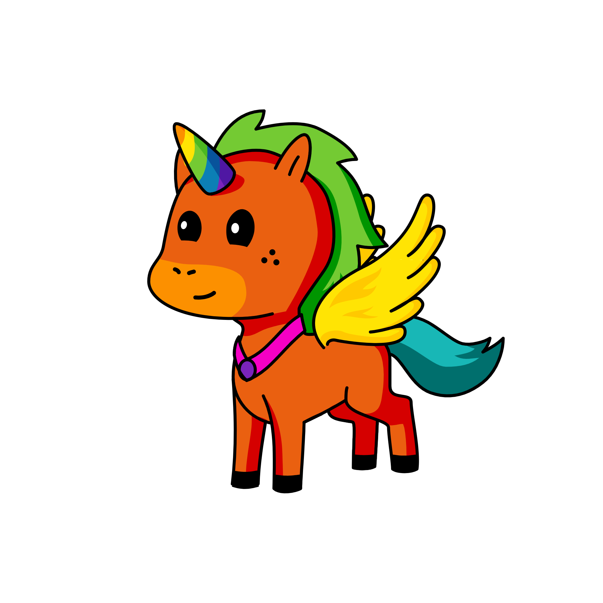 Rainbow, the unicorn
