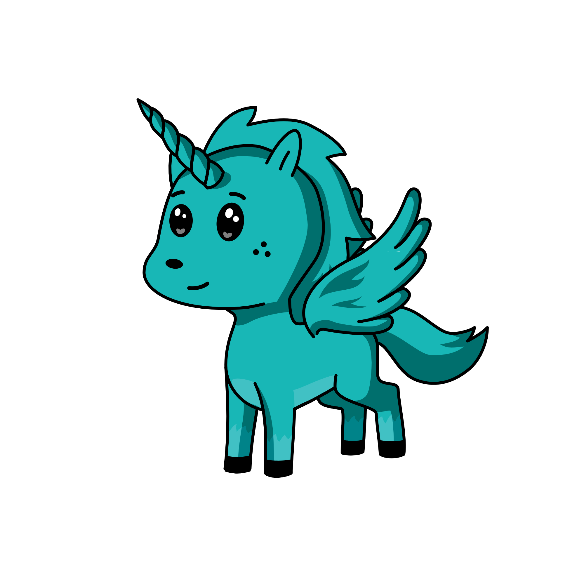 Blue, the unicorn