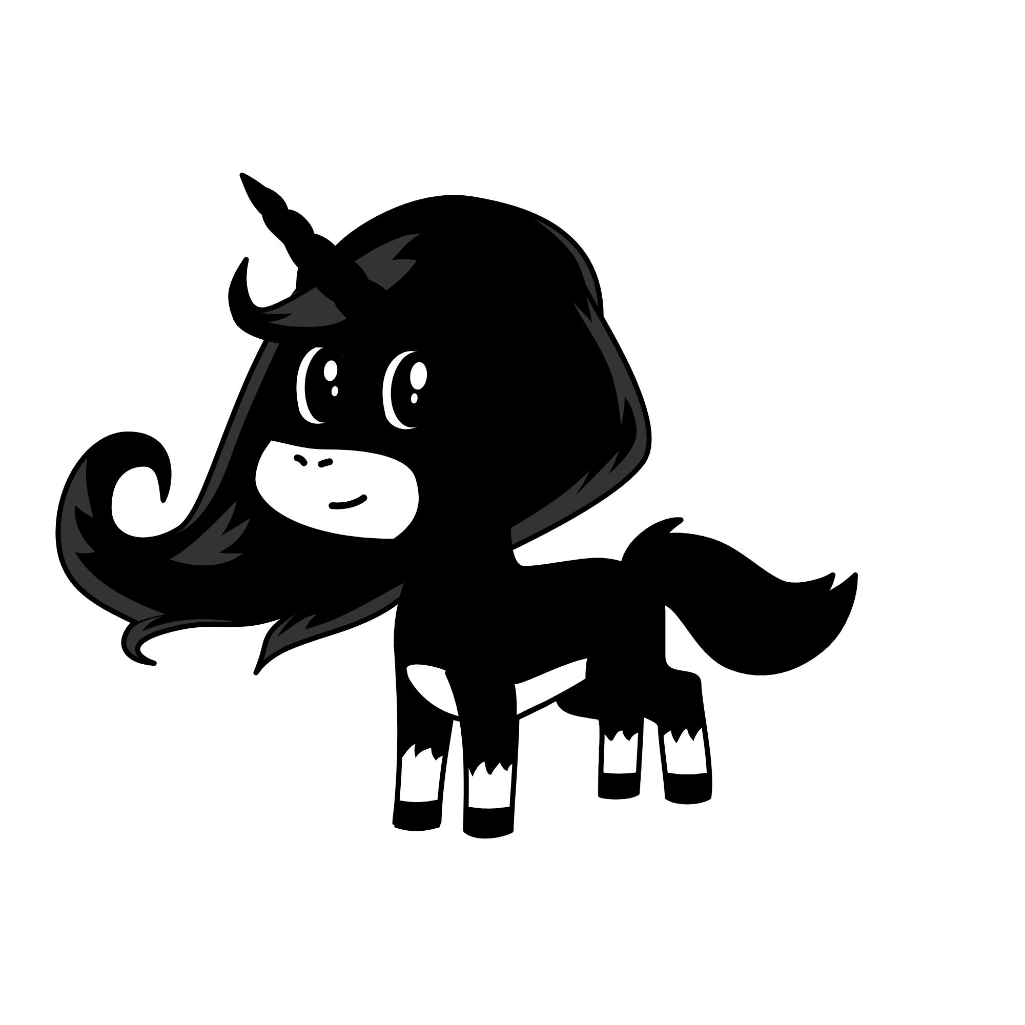 Black, the unicorn