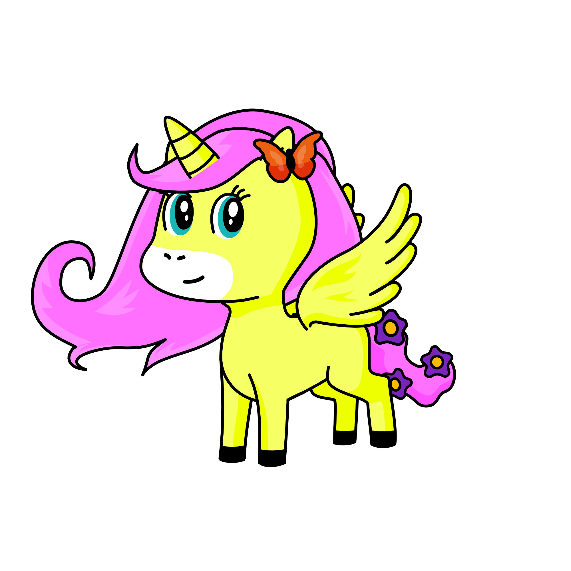 Flutter shy, the unicorn