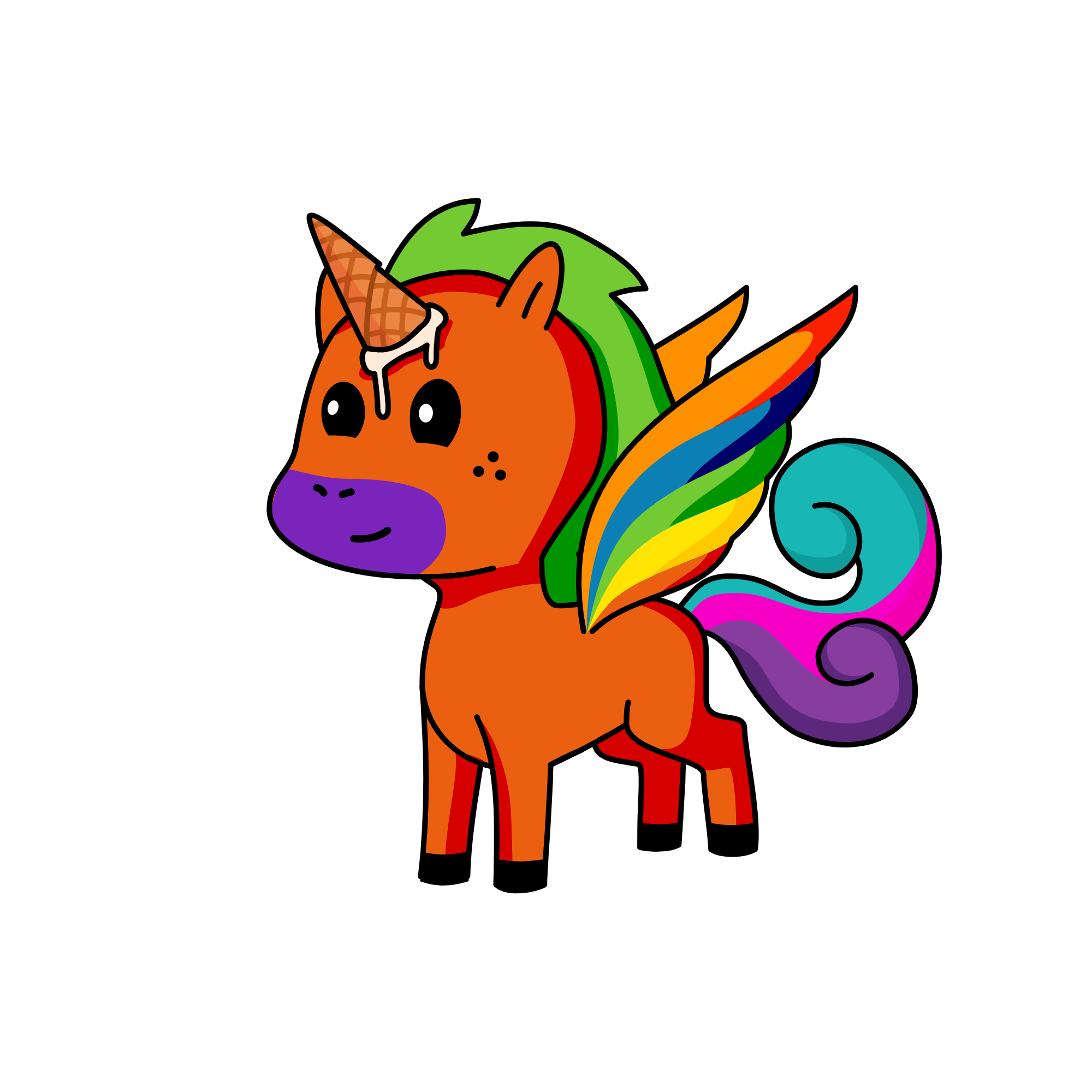 Rainbow, the unicorn