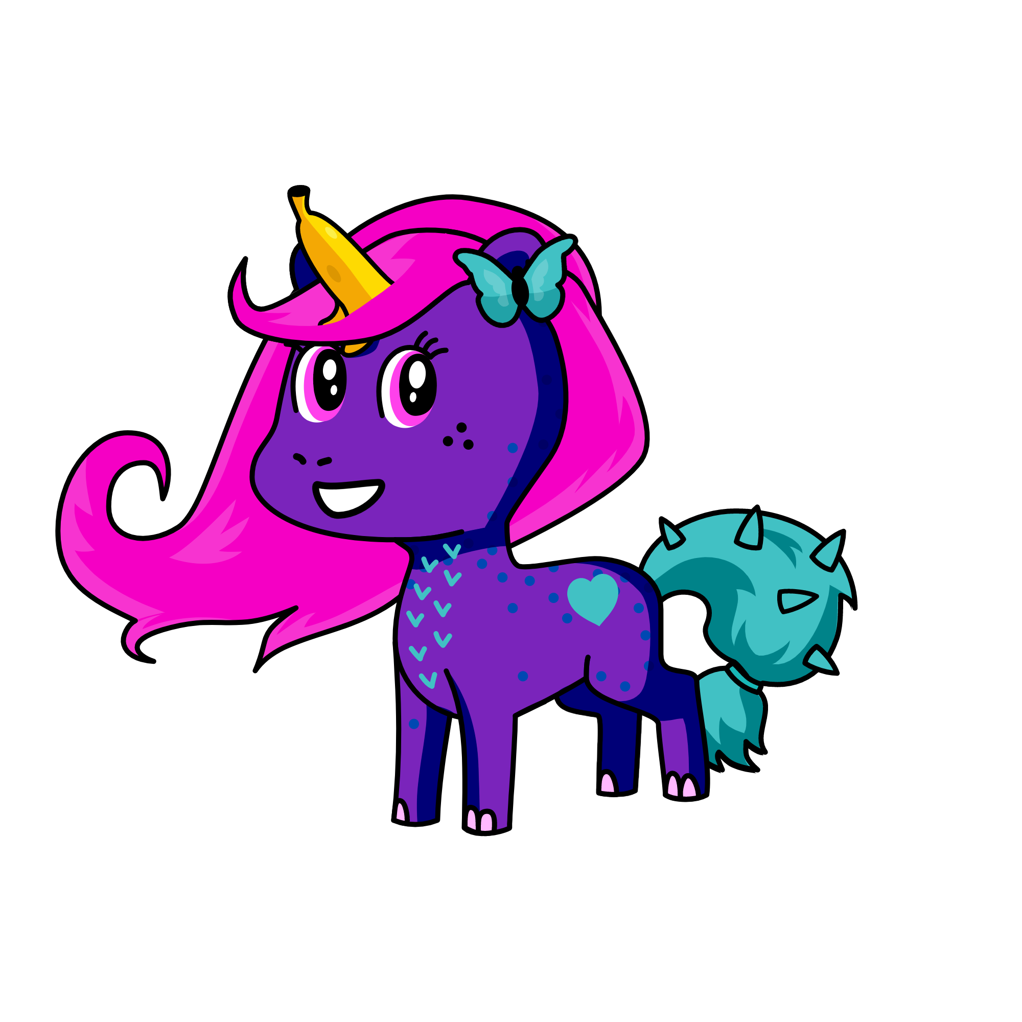 I got the banana peel by chosing the random one(the rainbow one), the unicorn