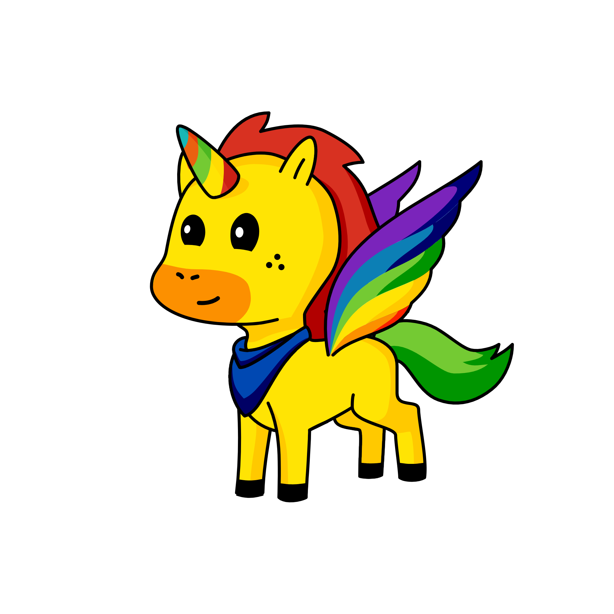 Rainbow, the unicorn