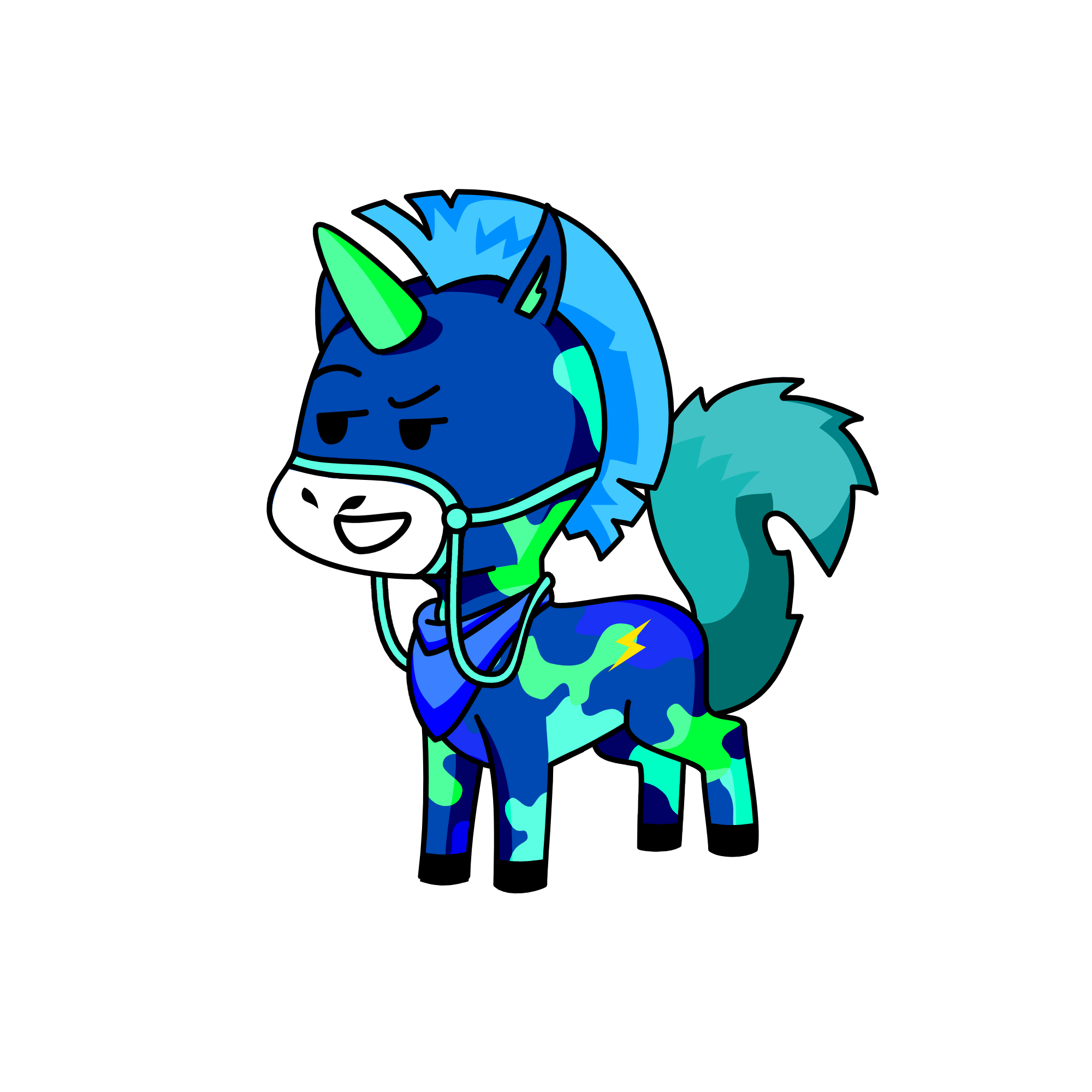 Camo lightning, the unicorn
