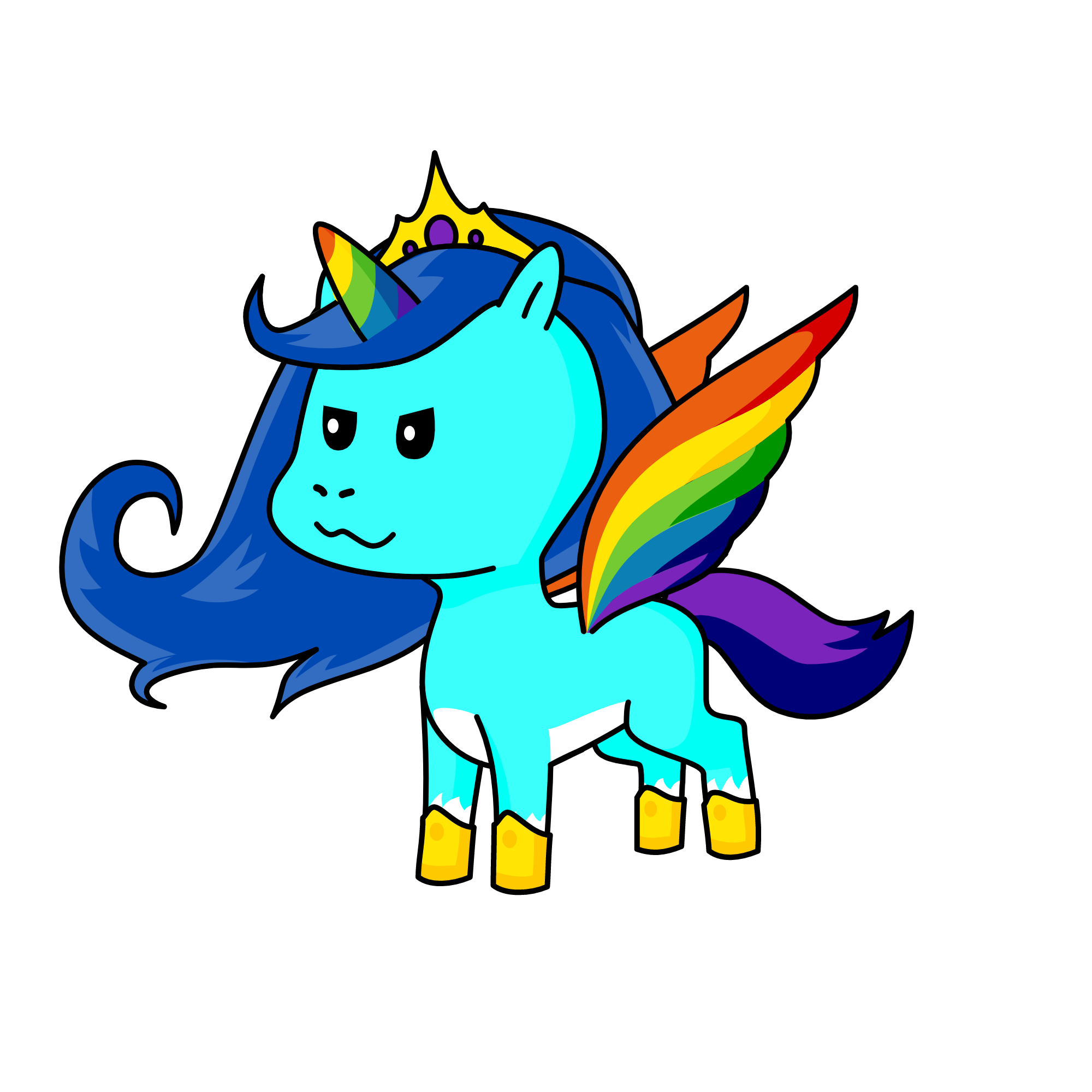 Queen rainbow dash, the unicorn
