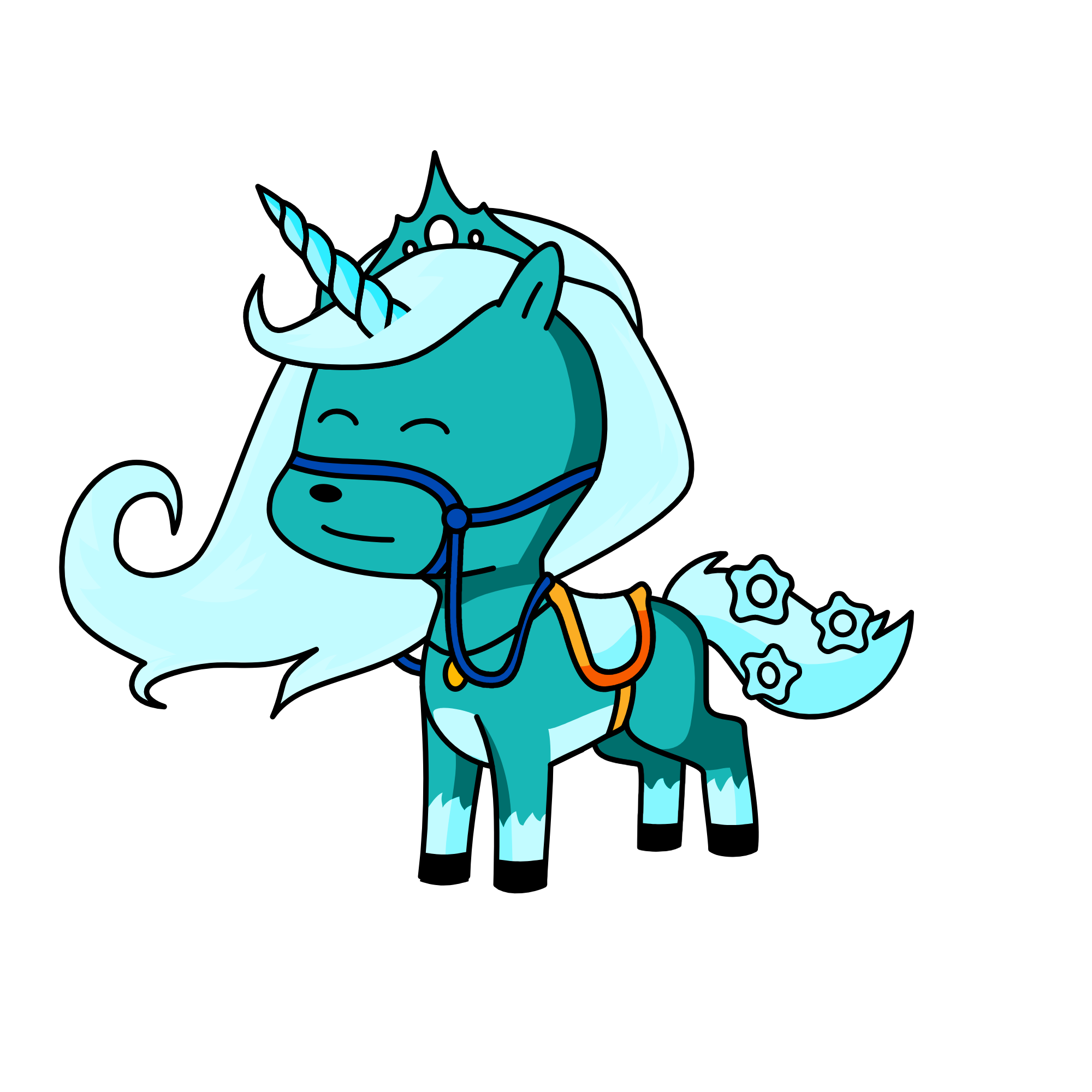 Midnight the queen of the moon, the unicorn