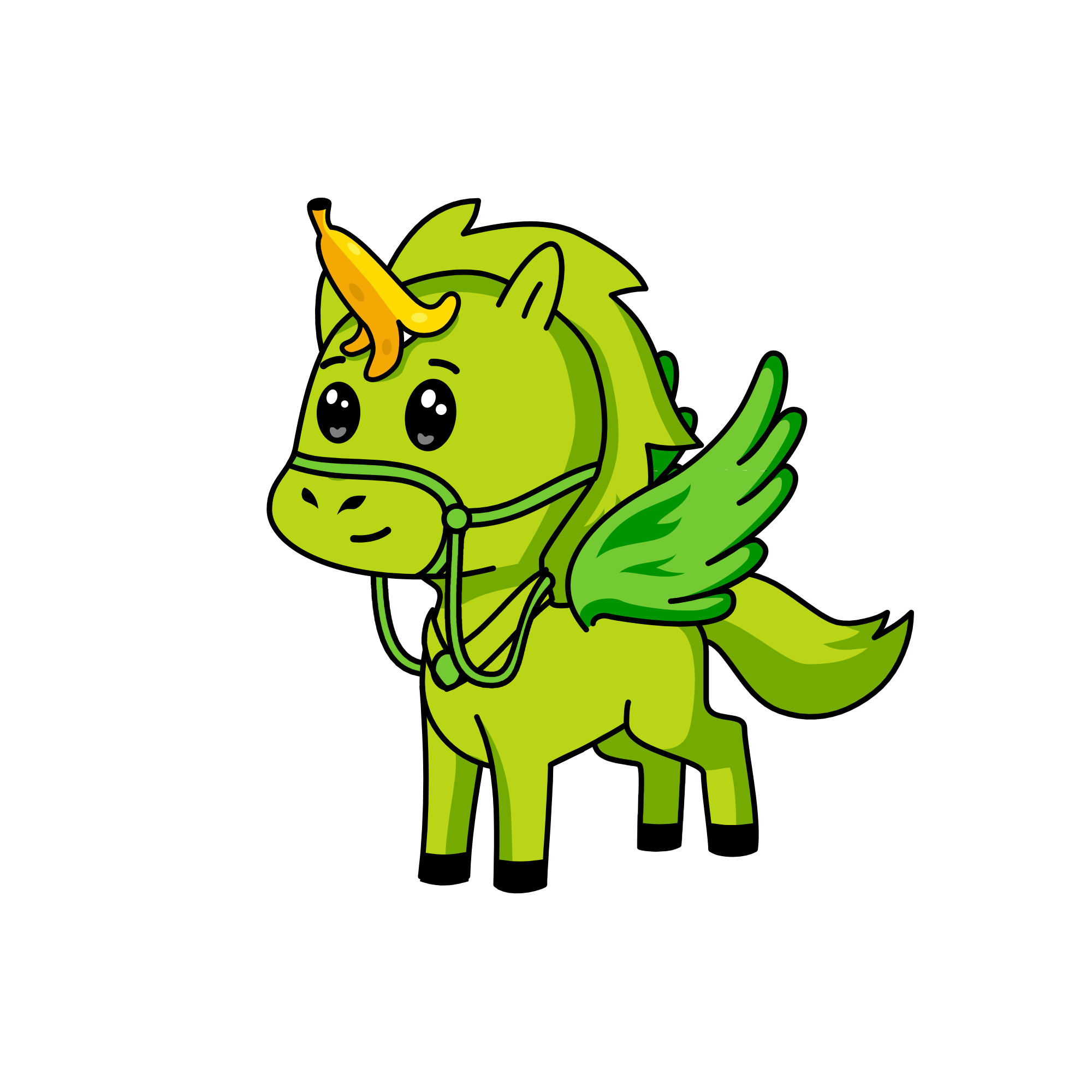 Green, the unicorn