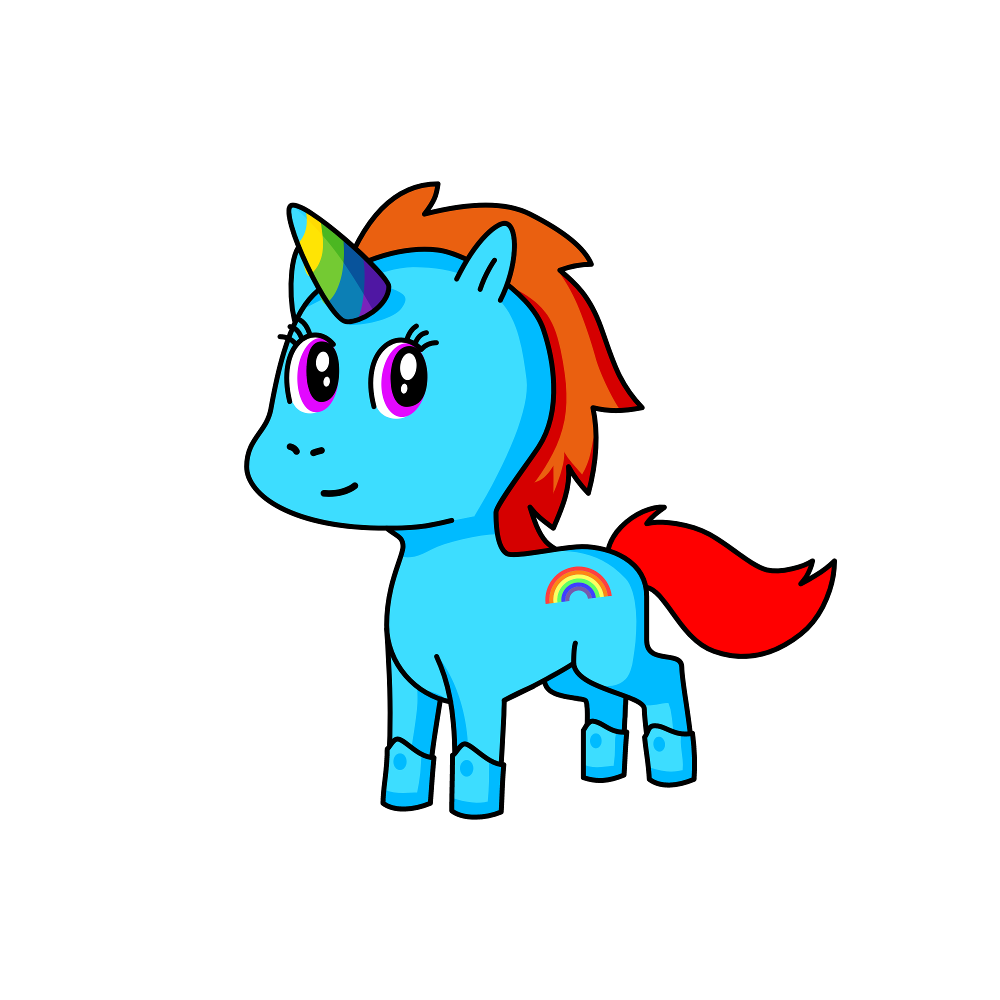 rainbow dash, the unicorn