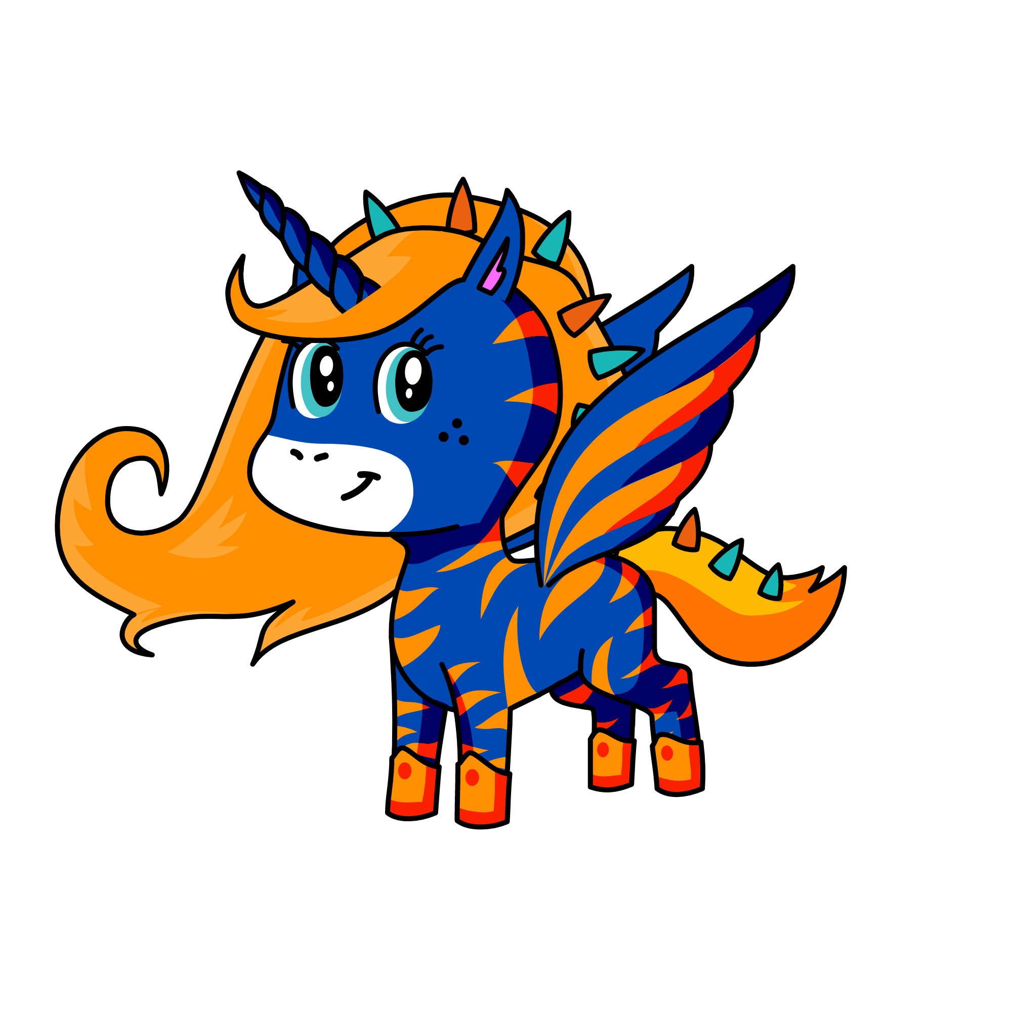 Blue, the unicorn
