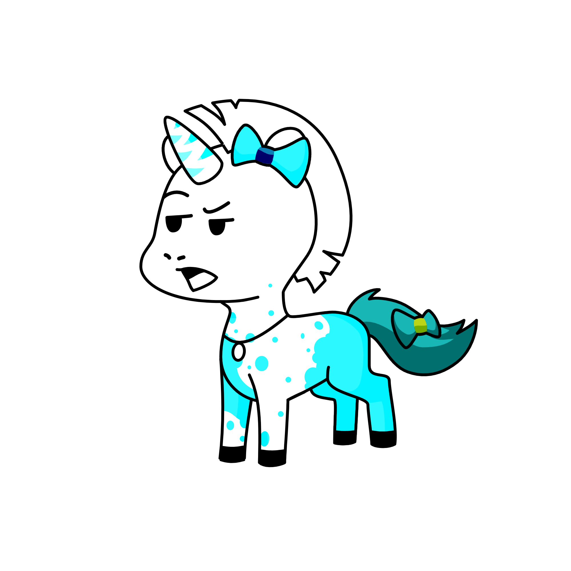 Prinsesse Frisefin, the unicorn