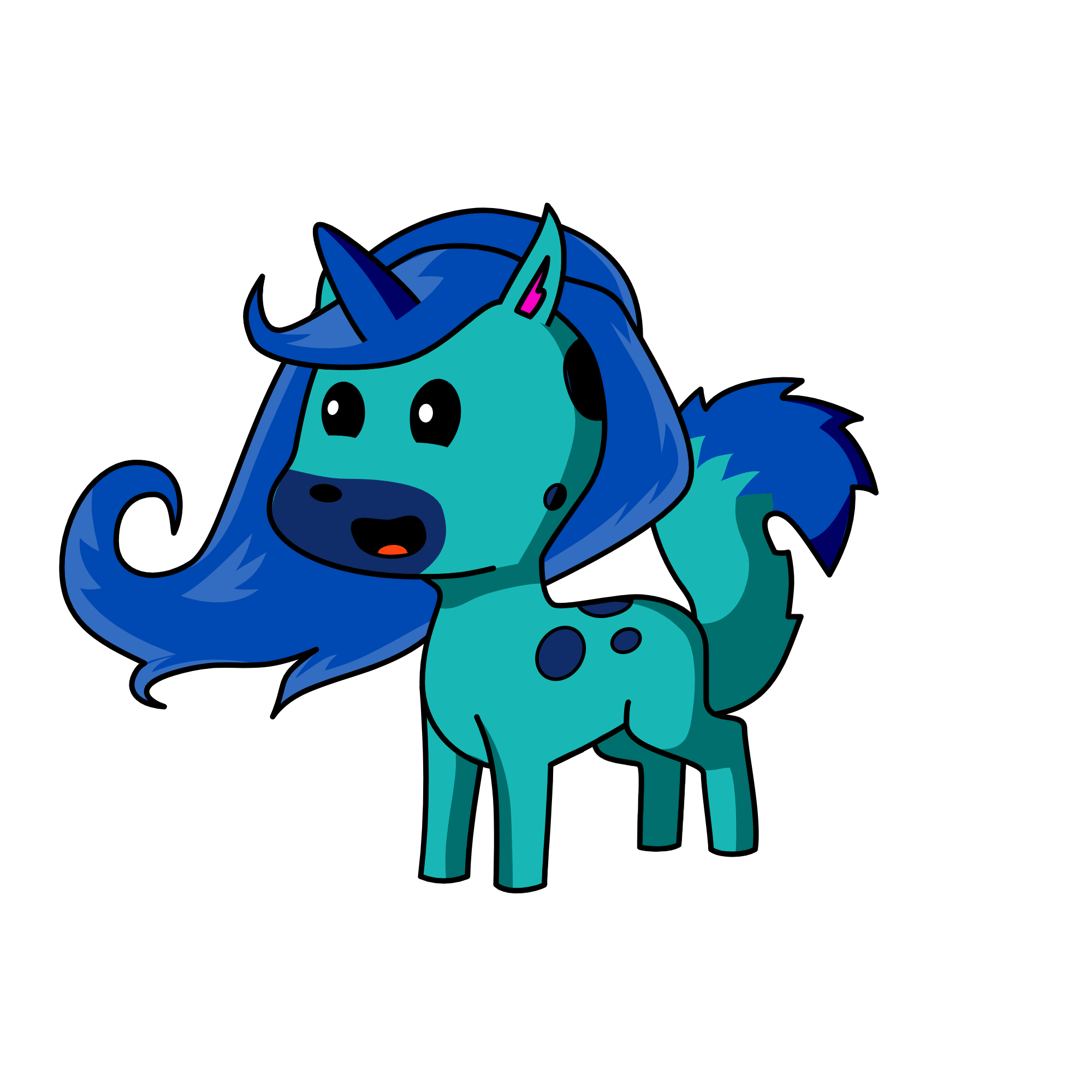 Bluey, the unicorn