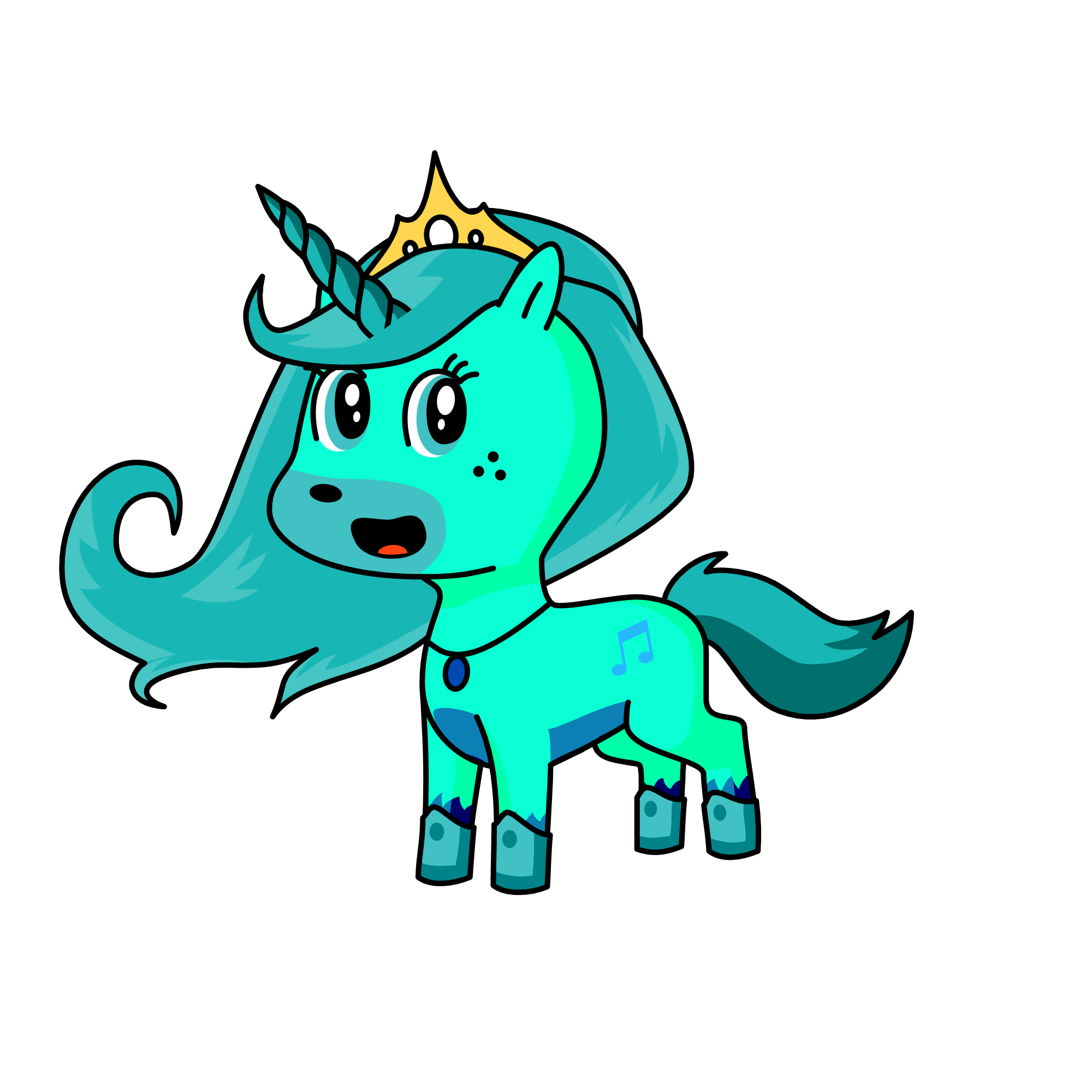 Queen winter, the unicorn