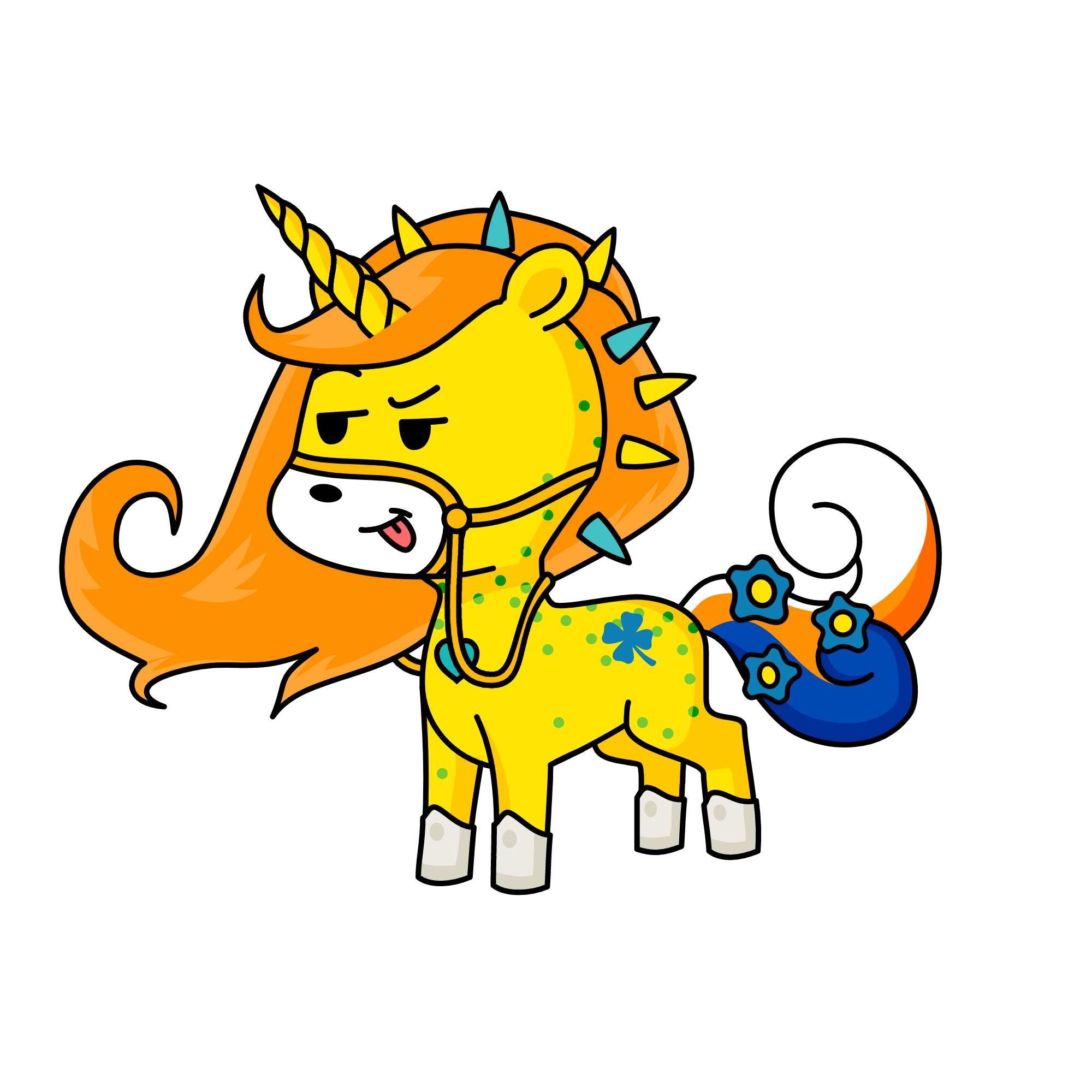Blindfolded, the unicorn