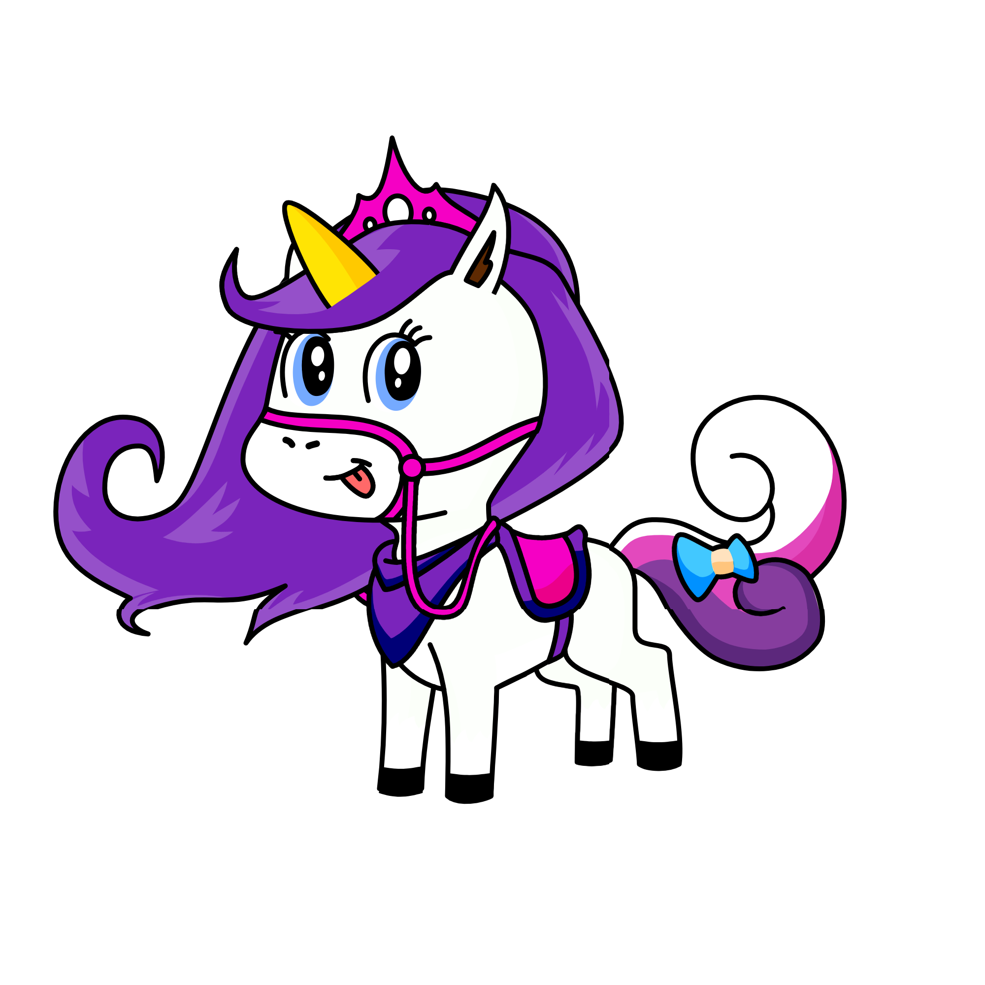 pinky friend purple, the unicorn