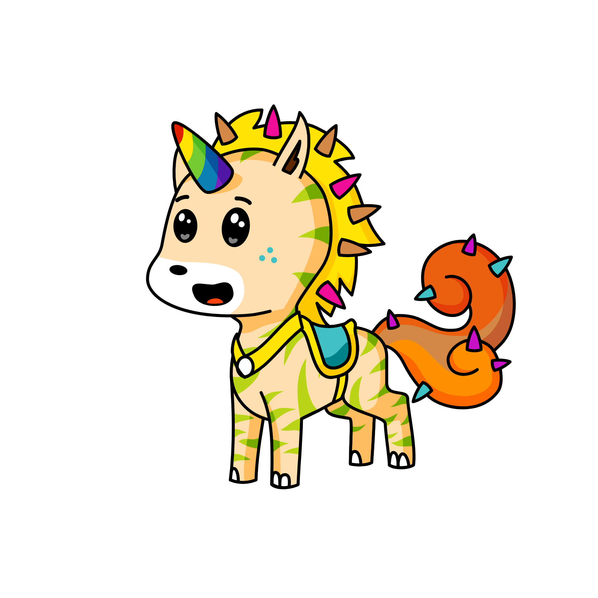 Rainbow Real unicorn, the unicorn