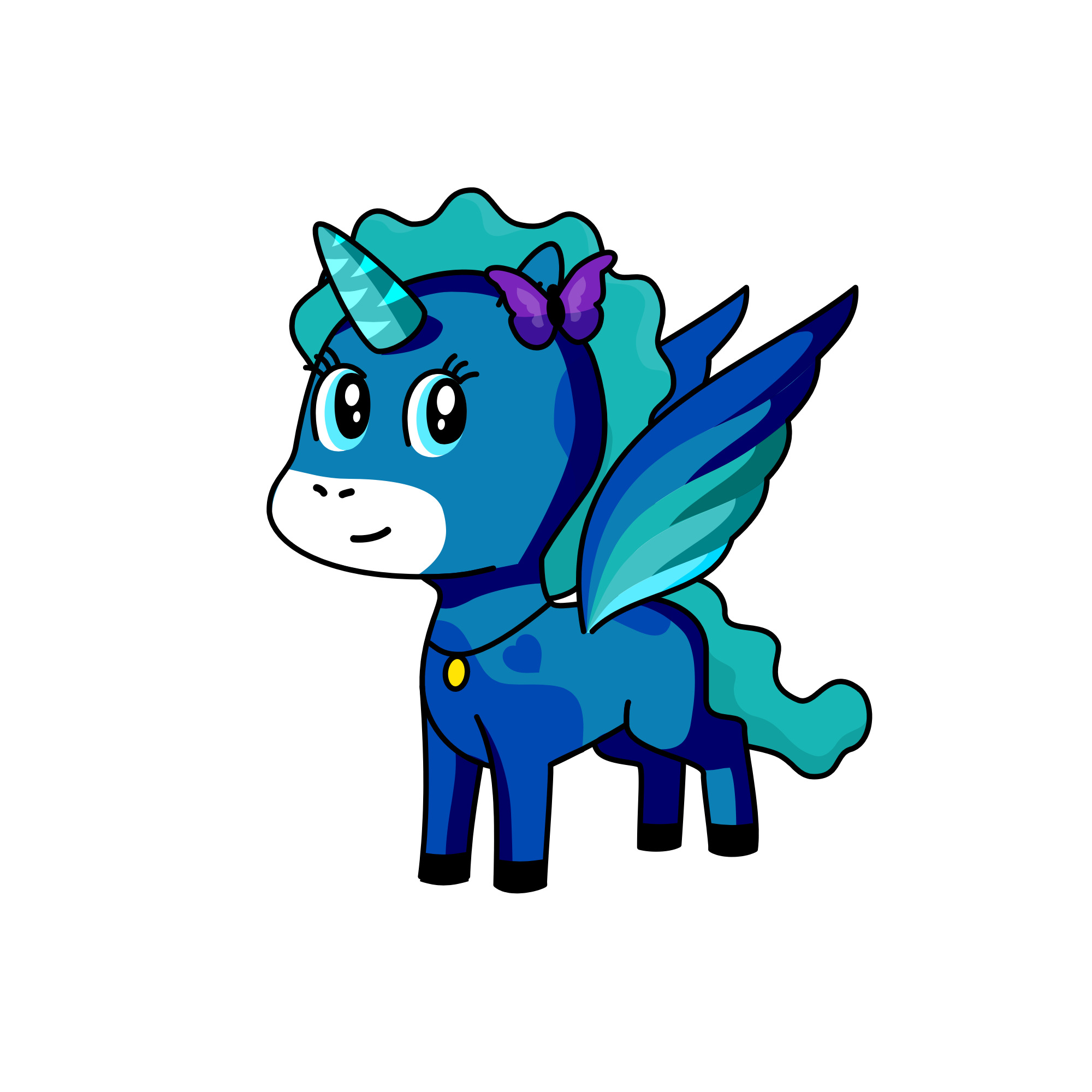 Bluebird golden filly , the unicorn