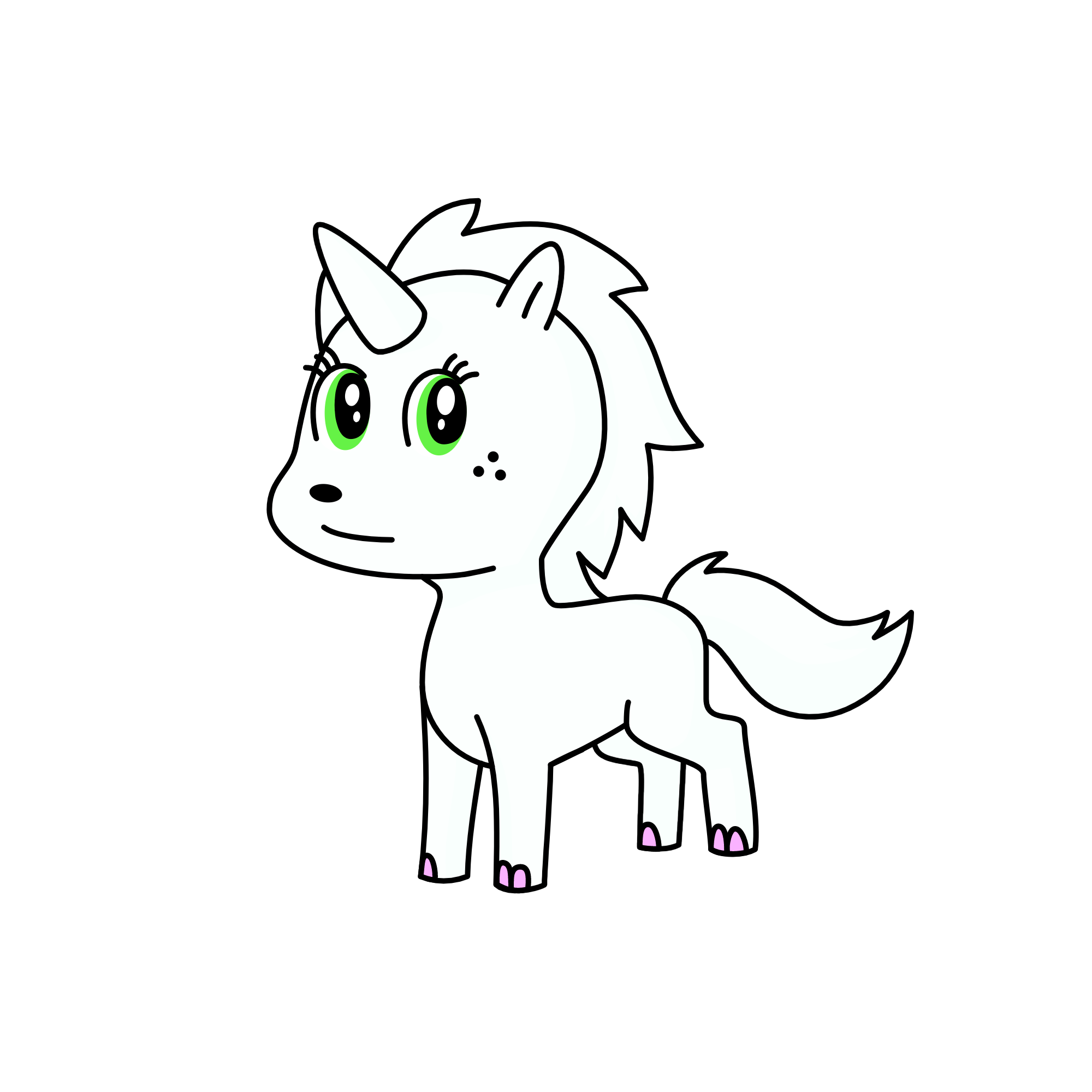 snowy the cat, the unicorn