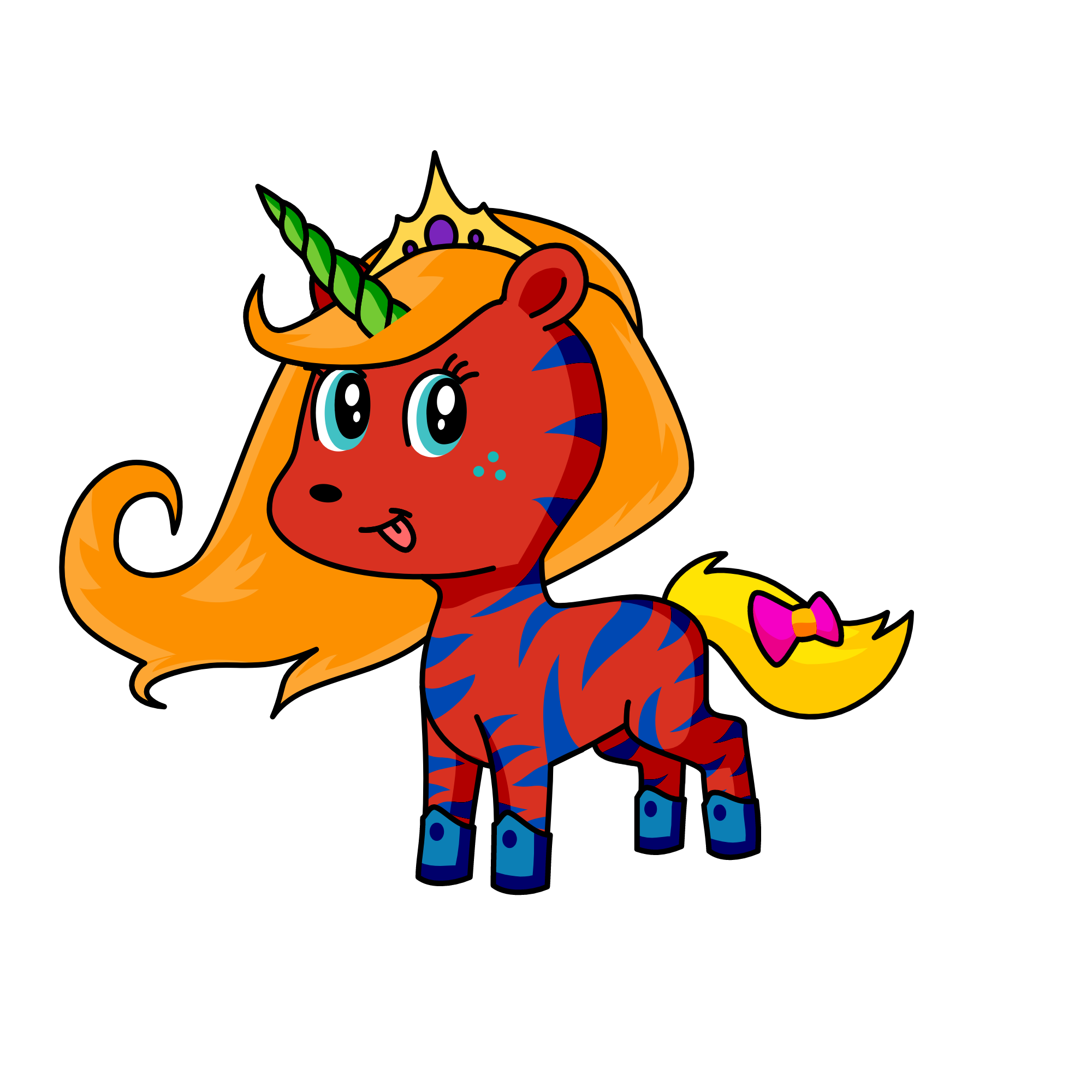 rainbow girl, the unicorn