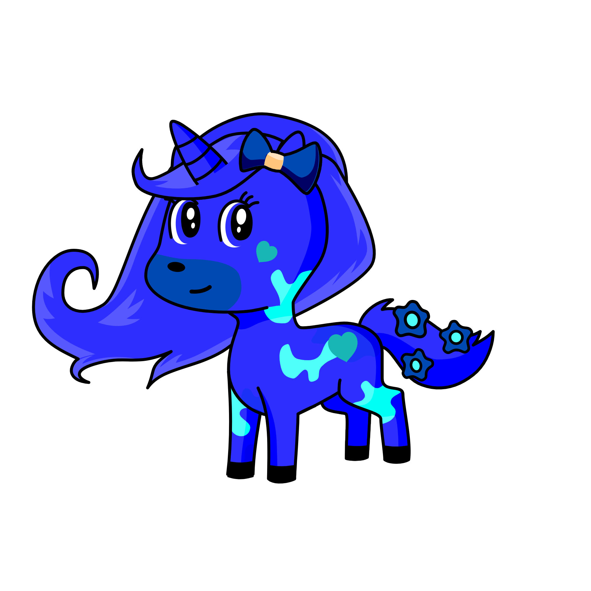 blue, the unicorn