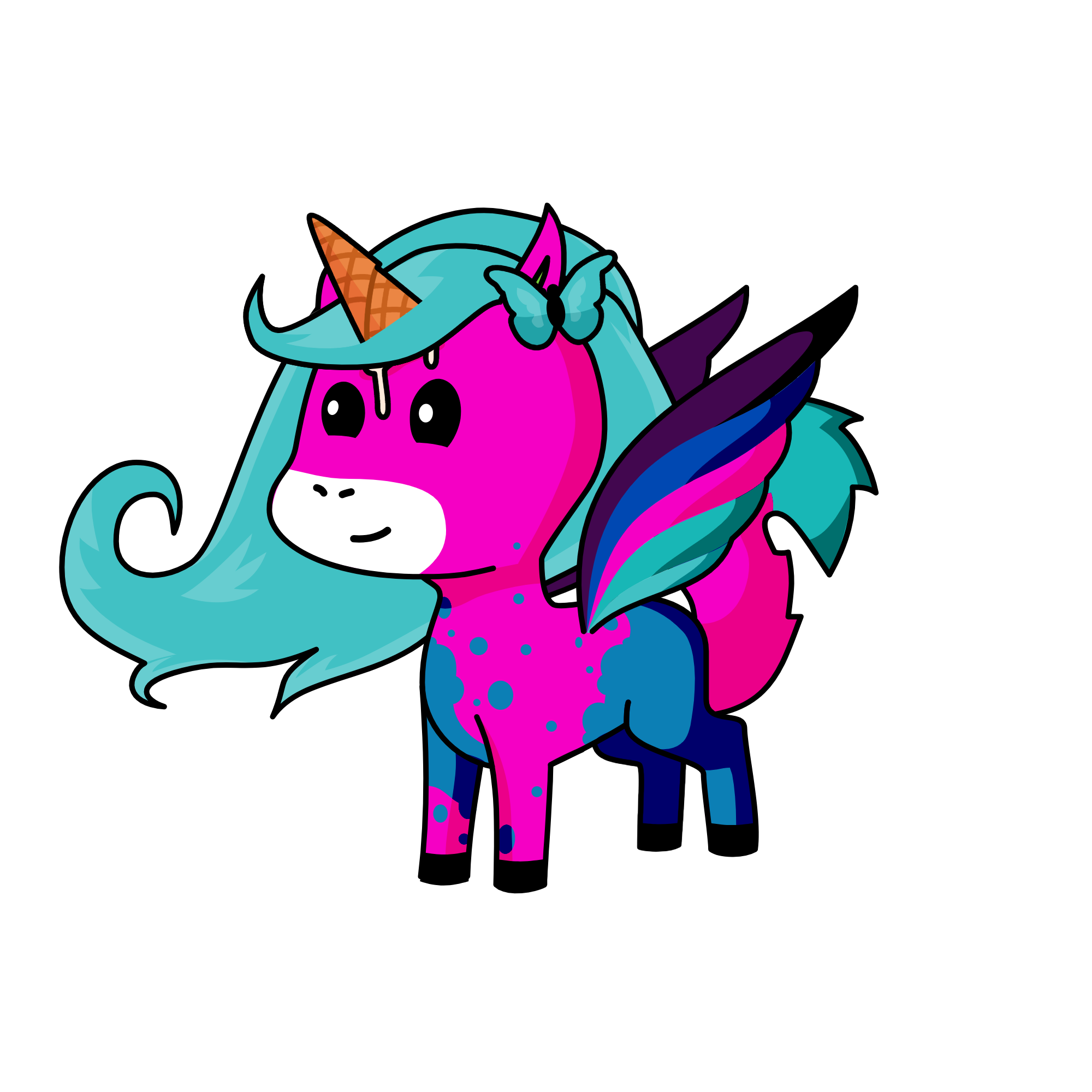 Violet :], the unicorn