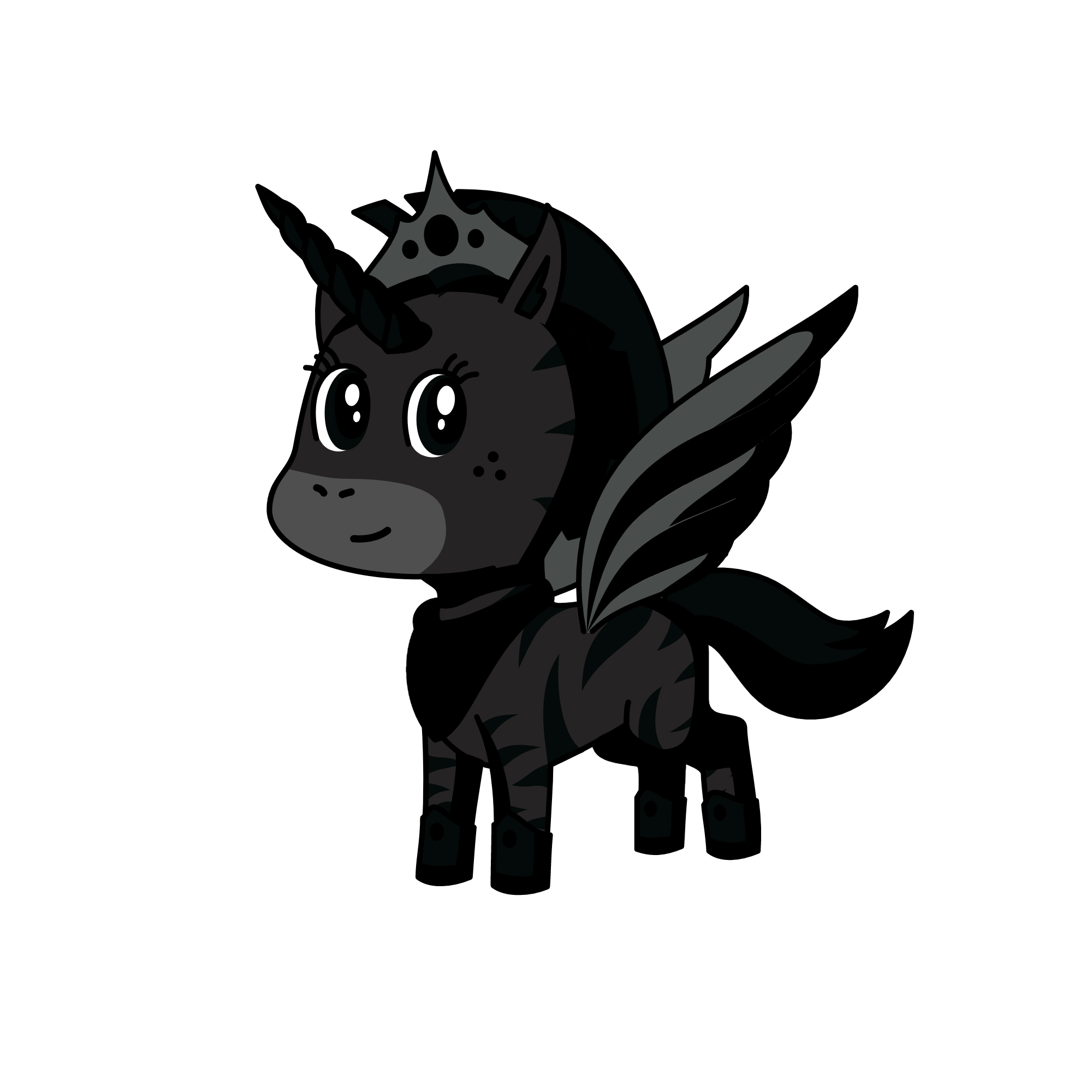 Black, the unicorn