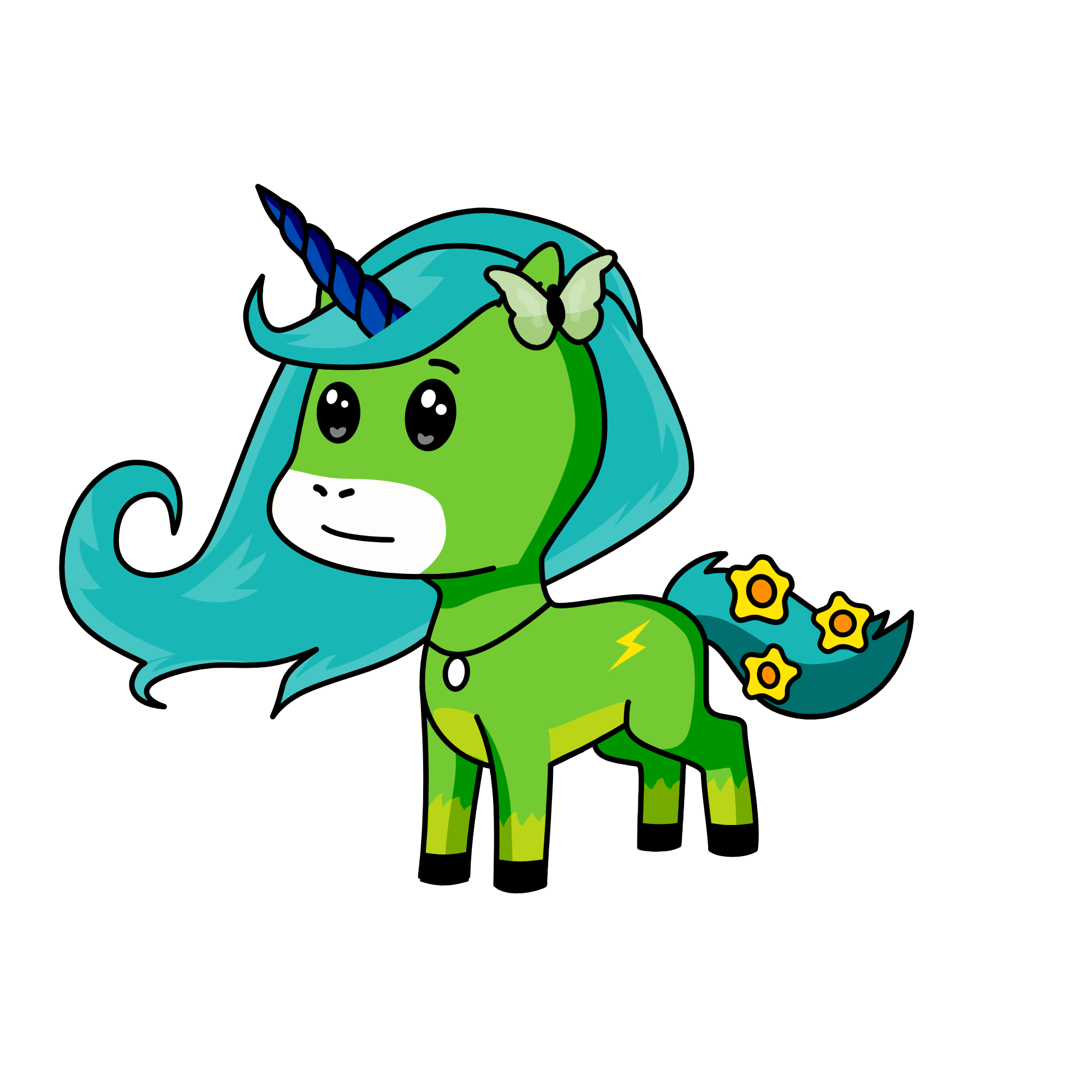 Blue, the unicorn