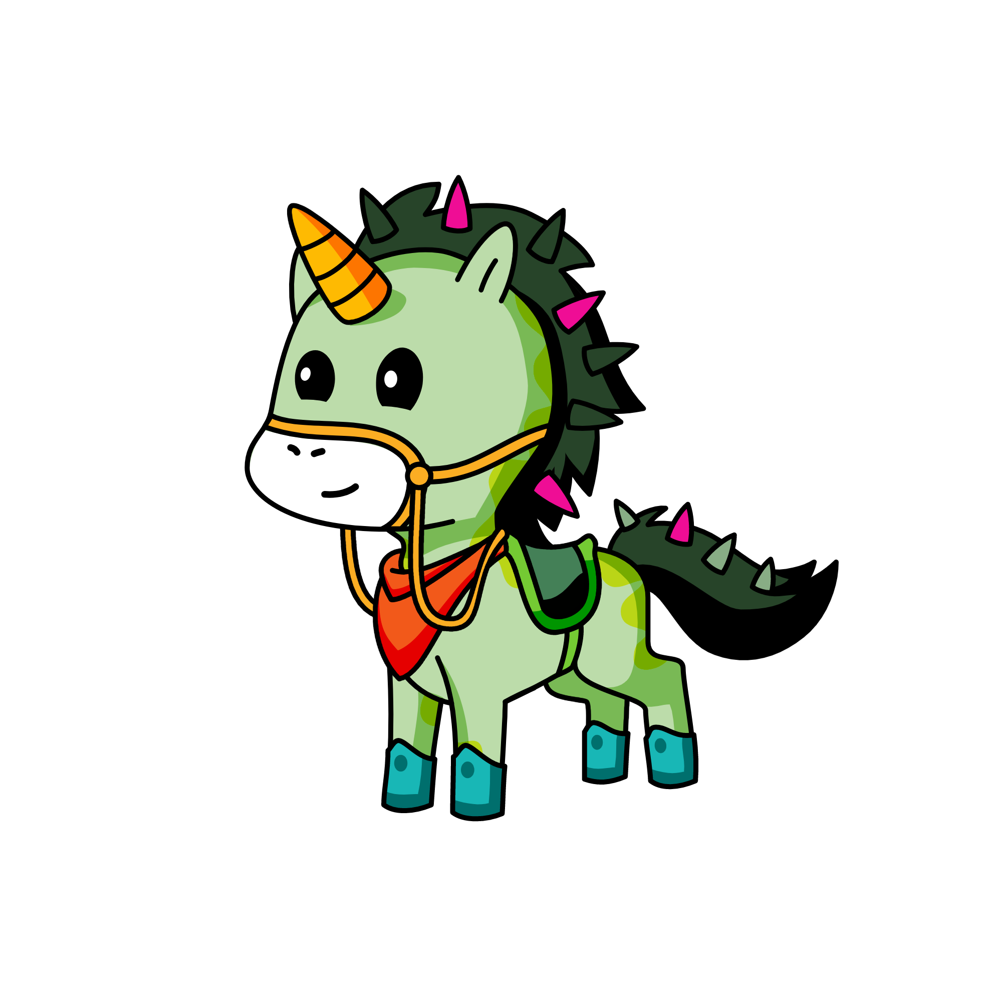 green boy, the unicorn