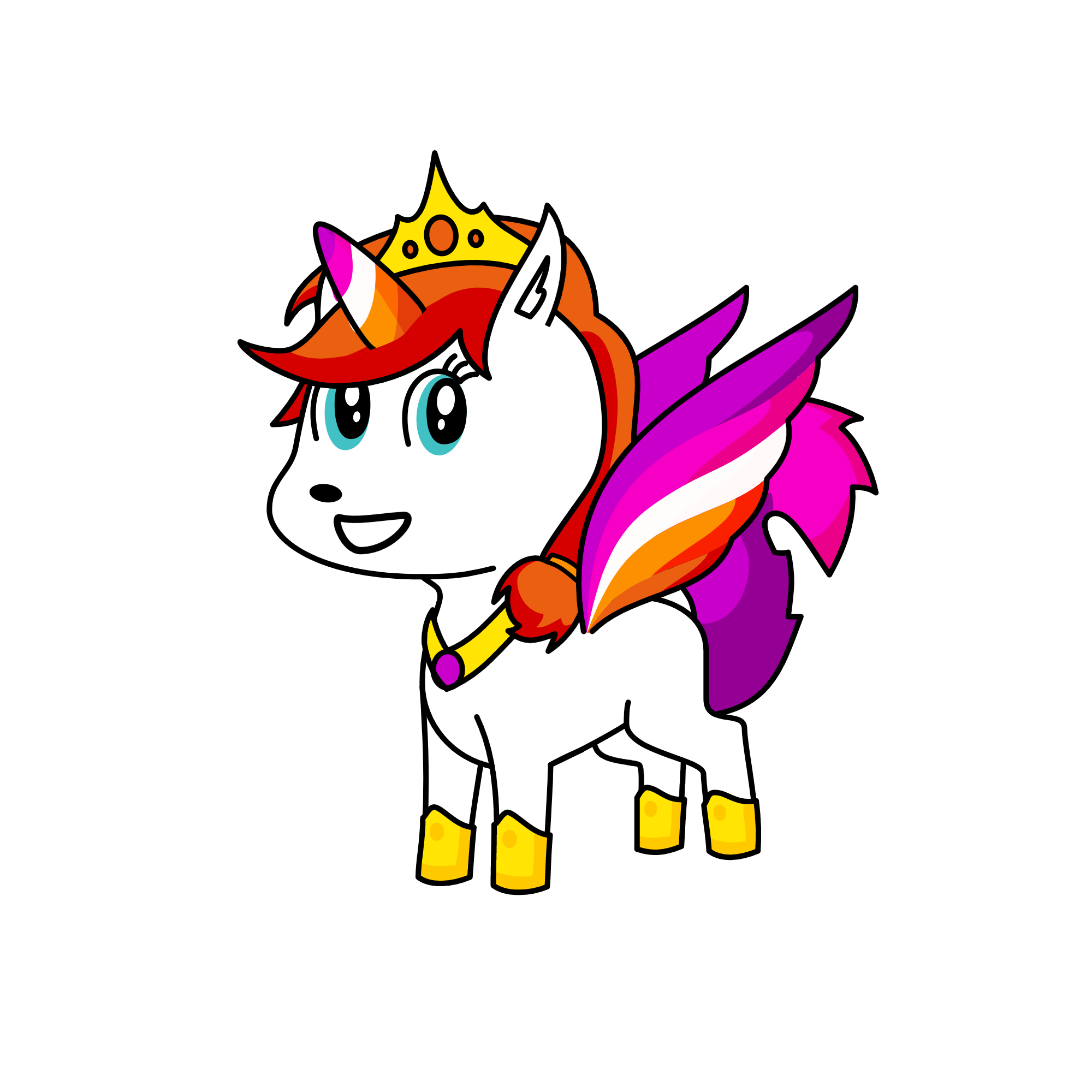 princess lilly. princess of the lesbian flag, the unicorn