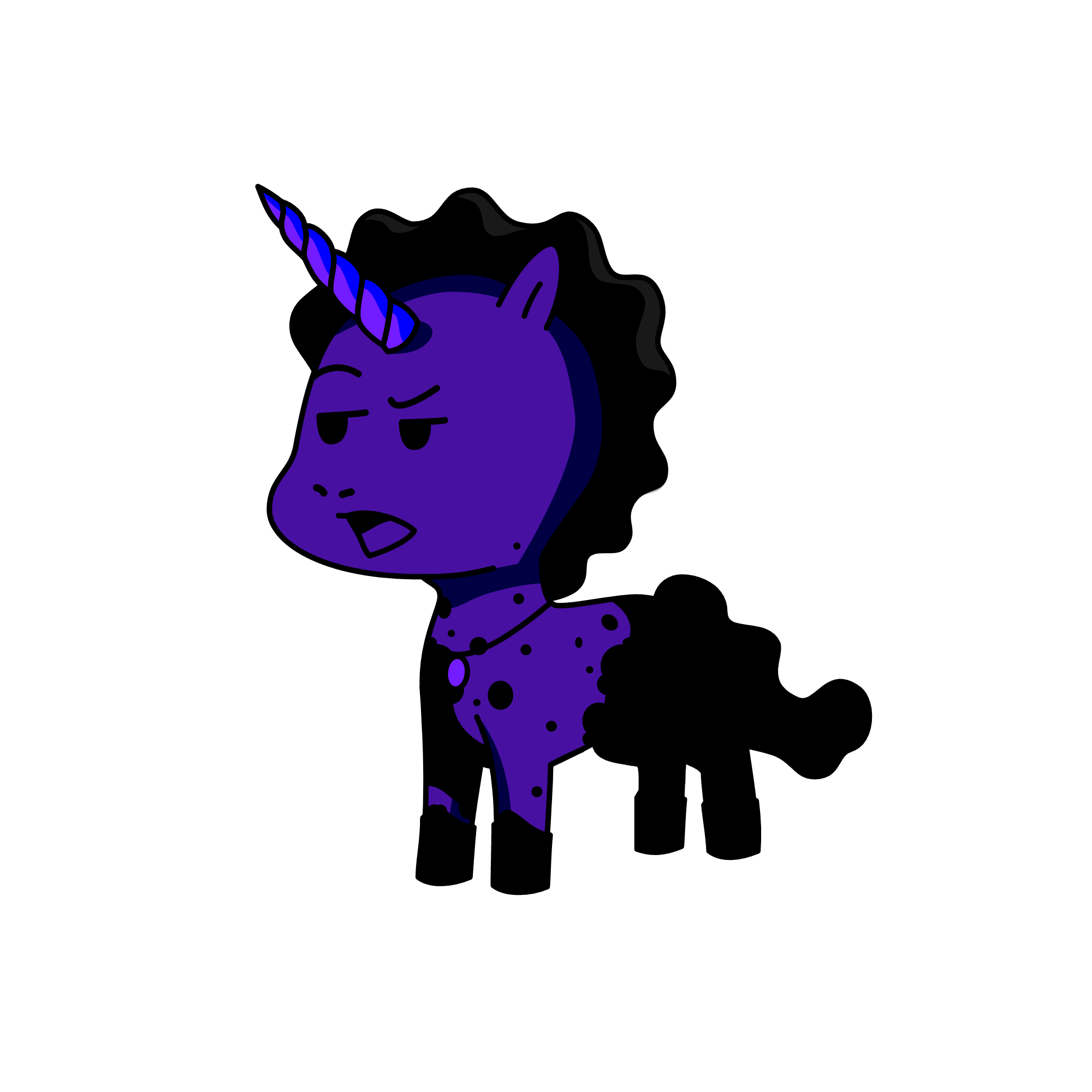 Black, the unicorn
