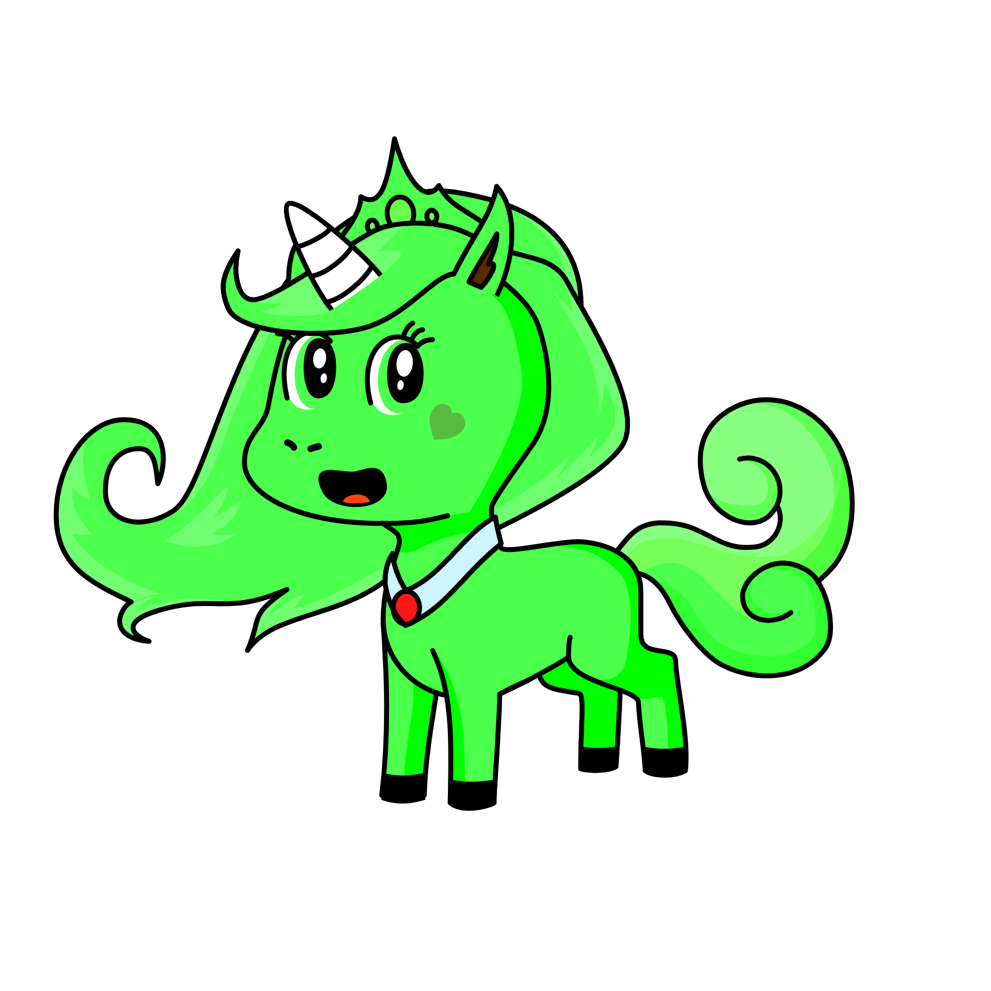 Green , the unicorn