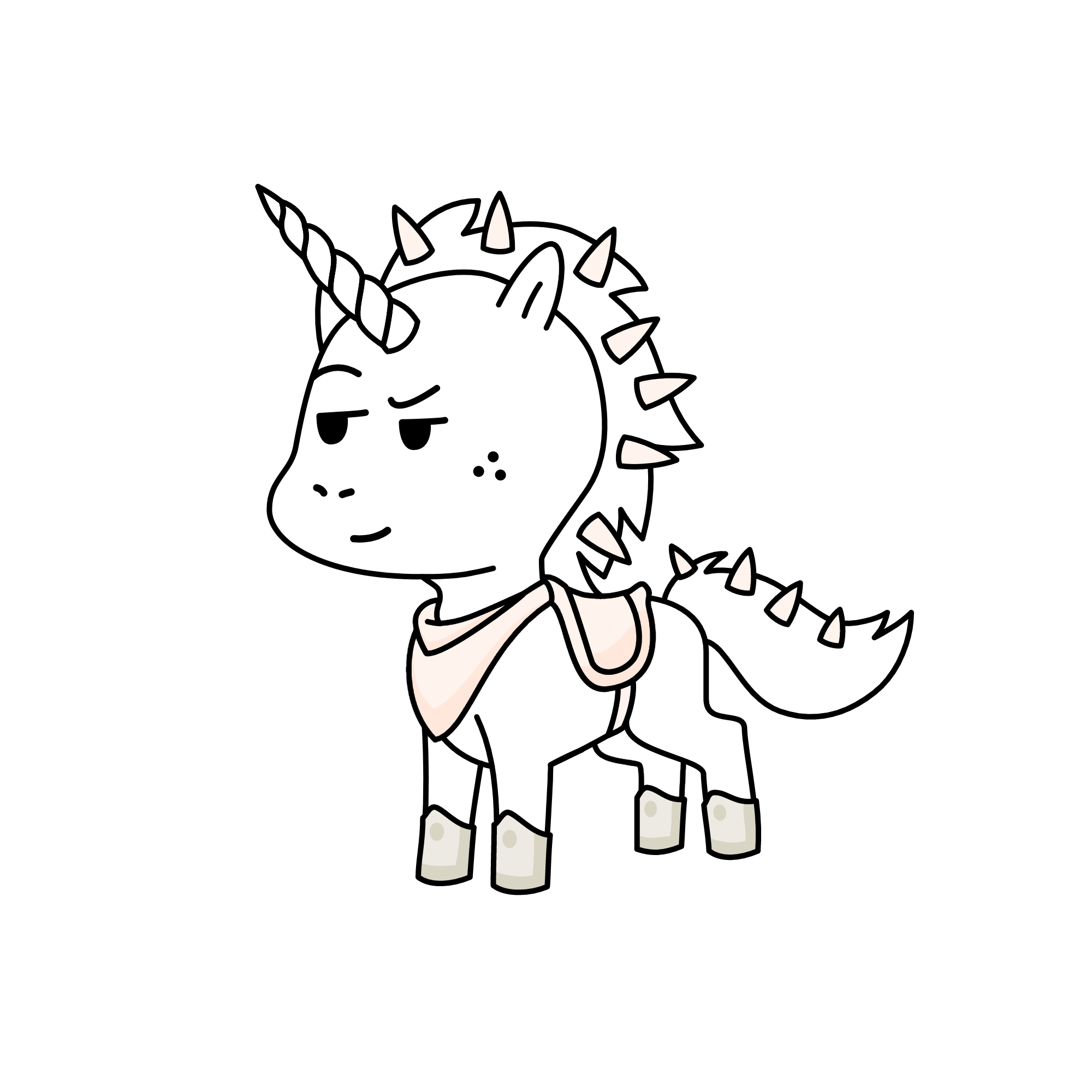 creepy drawing, the unicorn
