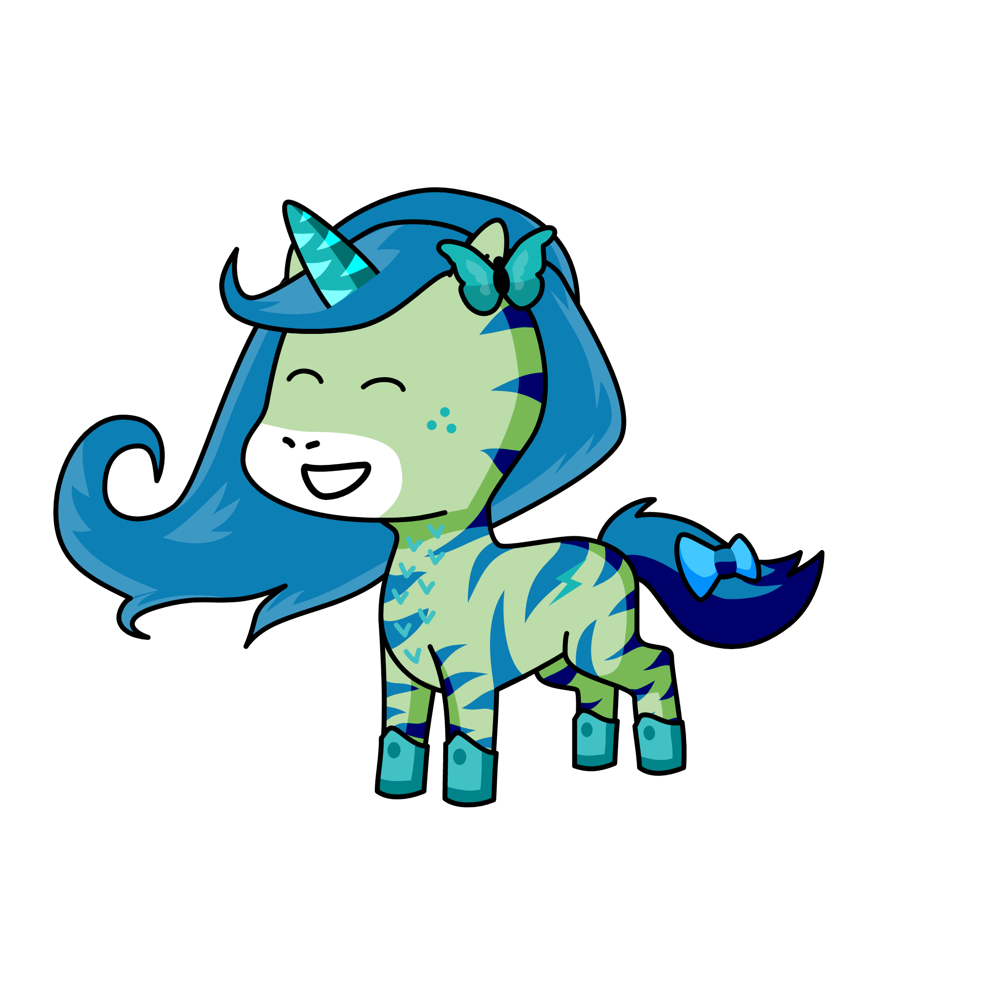 Blue abby, the unicorn